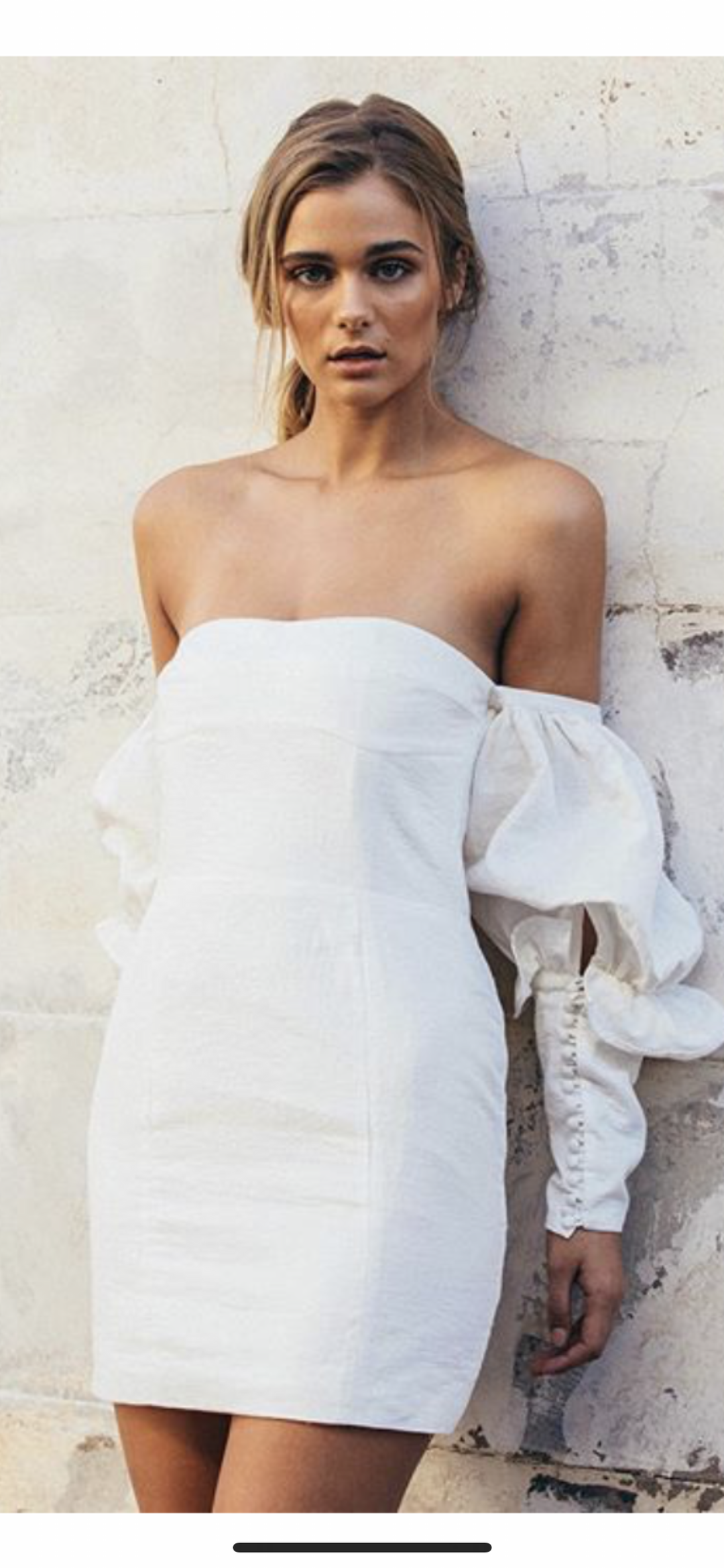 Asilio Off the Shoulder Mini Volume Sleeve Dress size 10 for rent on The Volte - main image