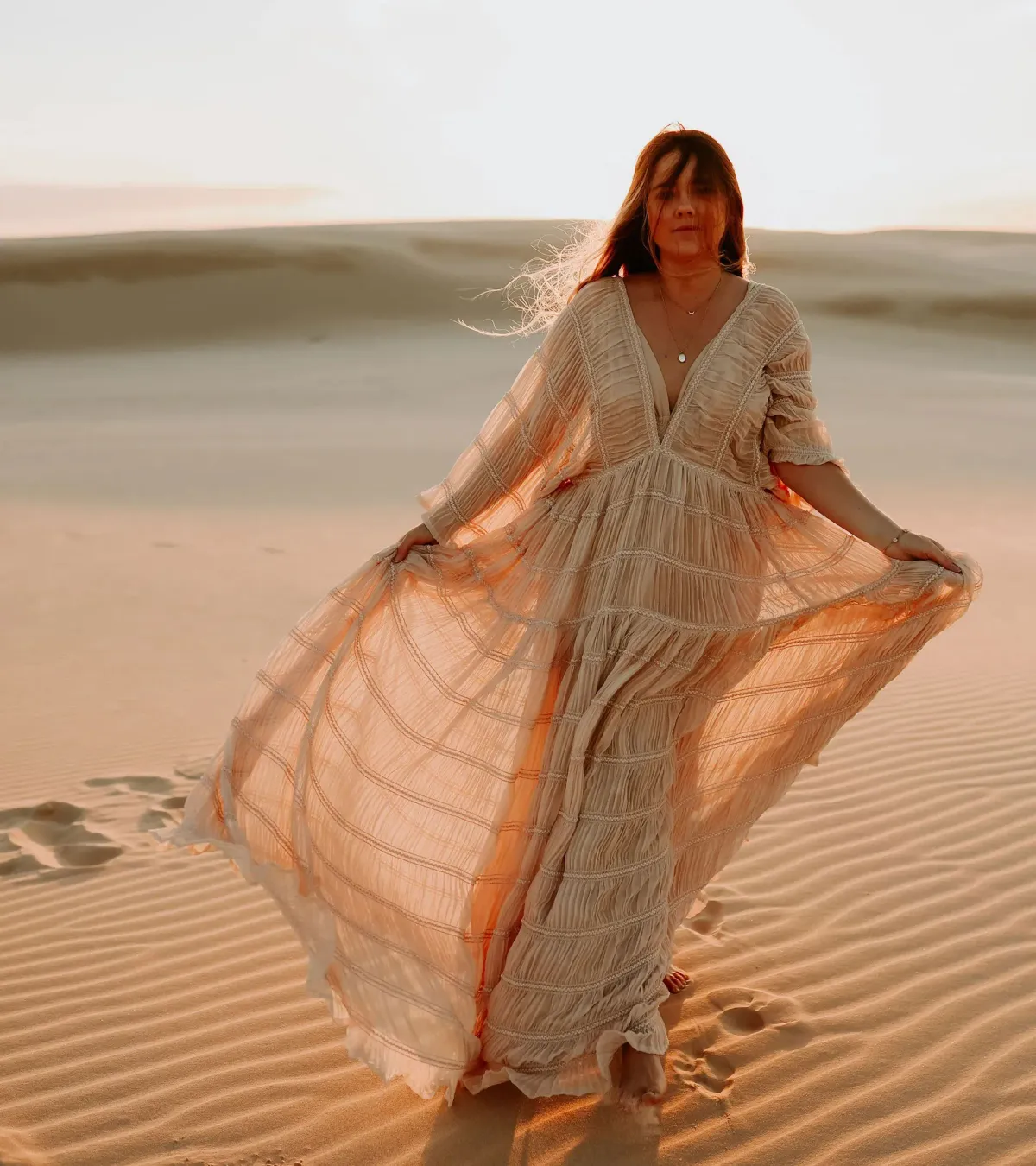 We Are Reclamation Wonderment and Awe Gown Beige One Size Fits Most (Aus 6-16) - Image 12