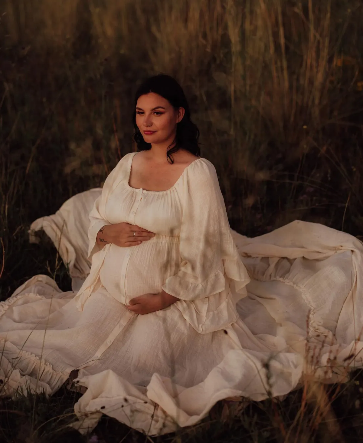 We Are Reclamation Ruffle Me Open Gown Buttercream - One Size Fits Most (Aus 8-22) - Image 10