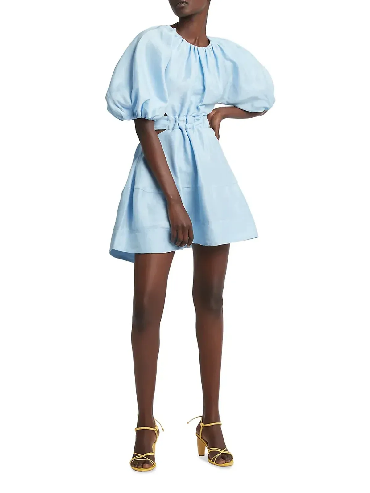 Aje Psychedelia Cut Out Mini Dress Pale Blue Size 4 - Image 1