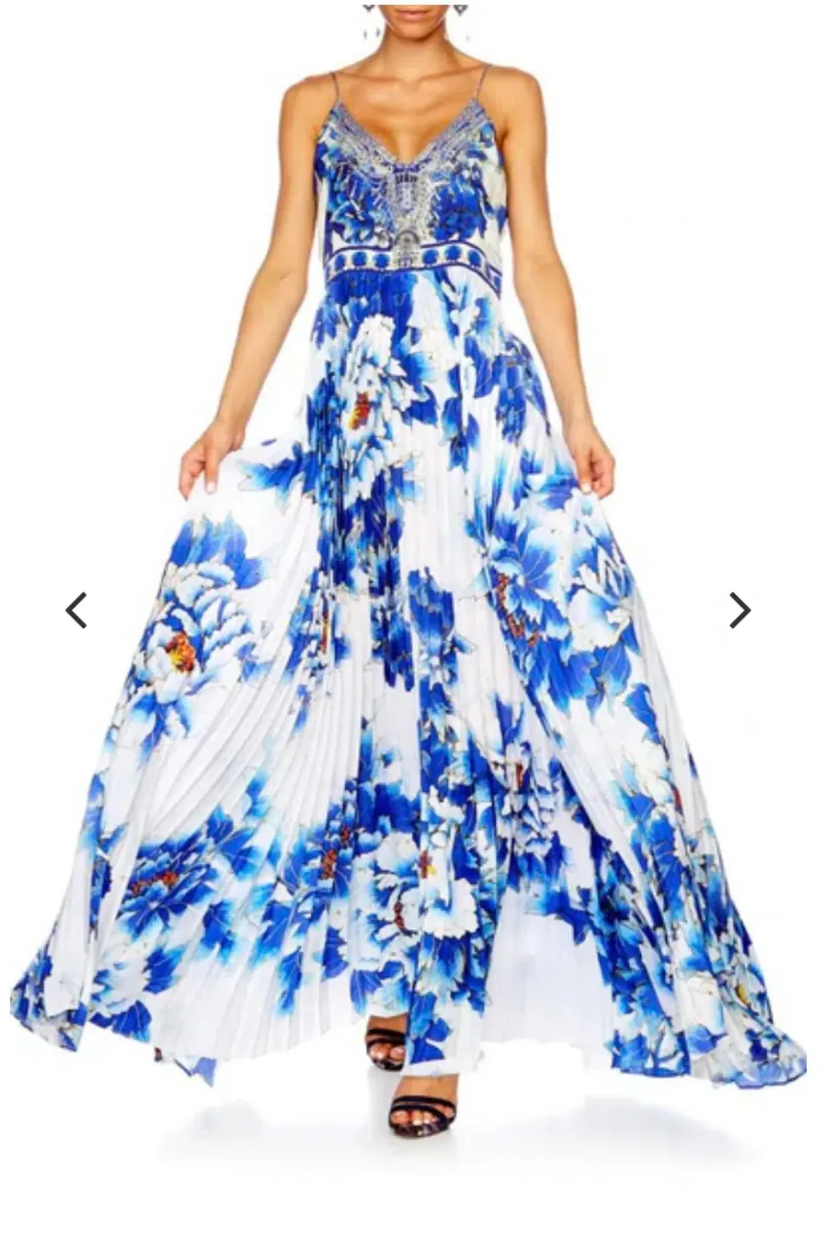 Camilla Ring of Roses Pleated Slip Dress Print Size 8 - Image 6