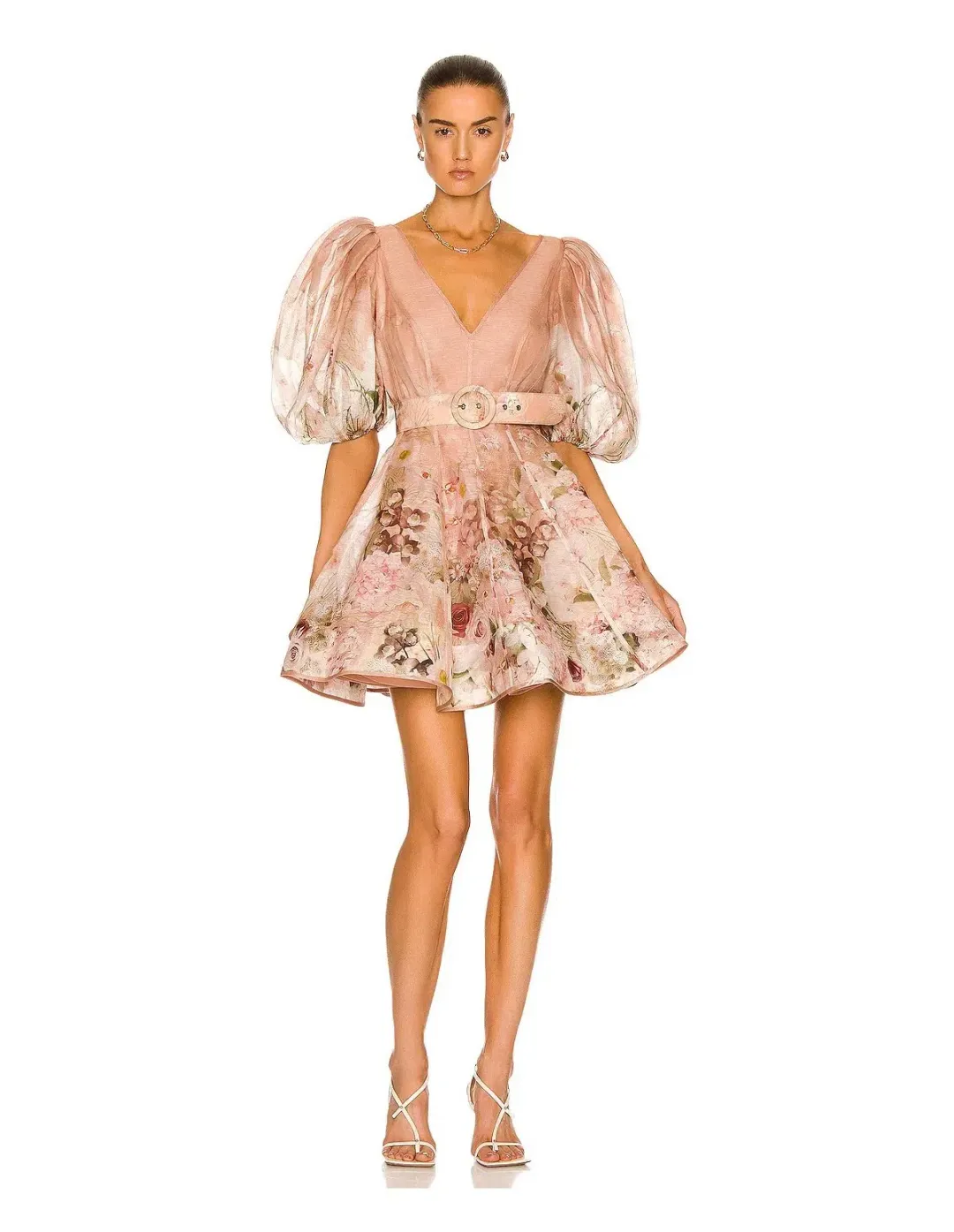 Zimmermann Dancer Puff Sleeve Mini Dress Floral Size 1 / Au 10  for rent on The Volte - main image