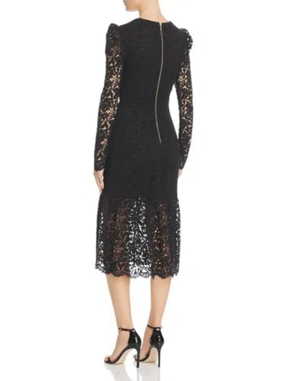 Rebecca Vallance Le Saint Ruched Lace Dress Black Size 6 - Image 2