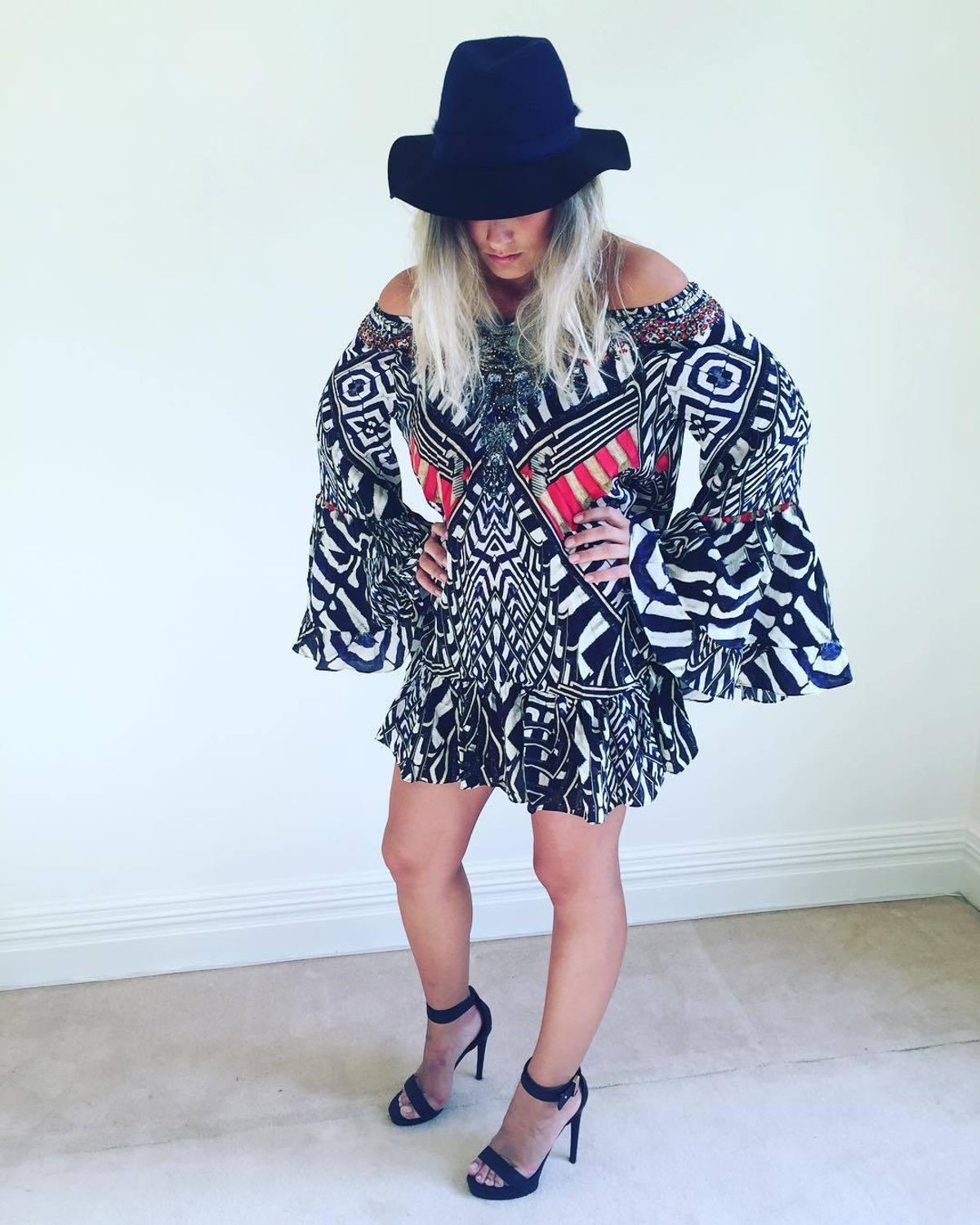 Camilla Louwalan Tales A Line Frill Dress Print Size 8 - Image 3