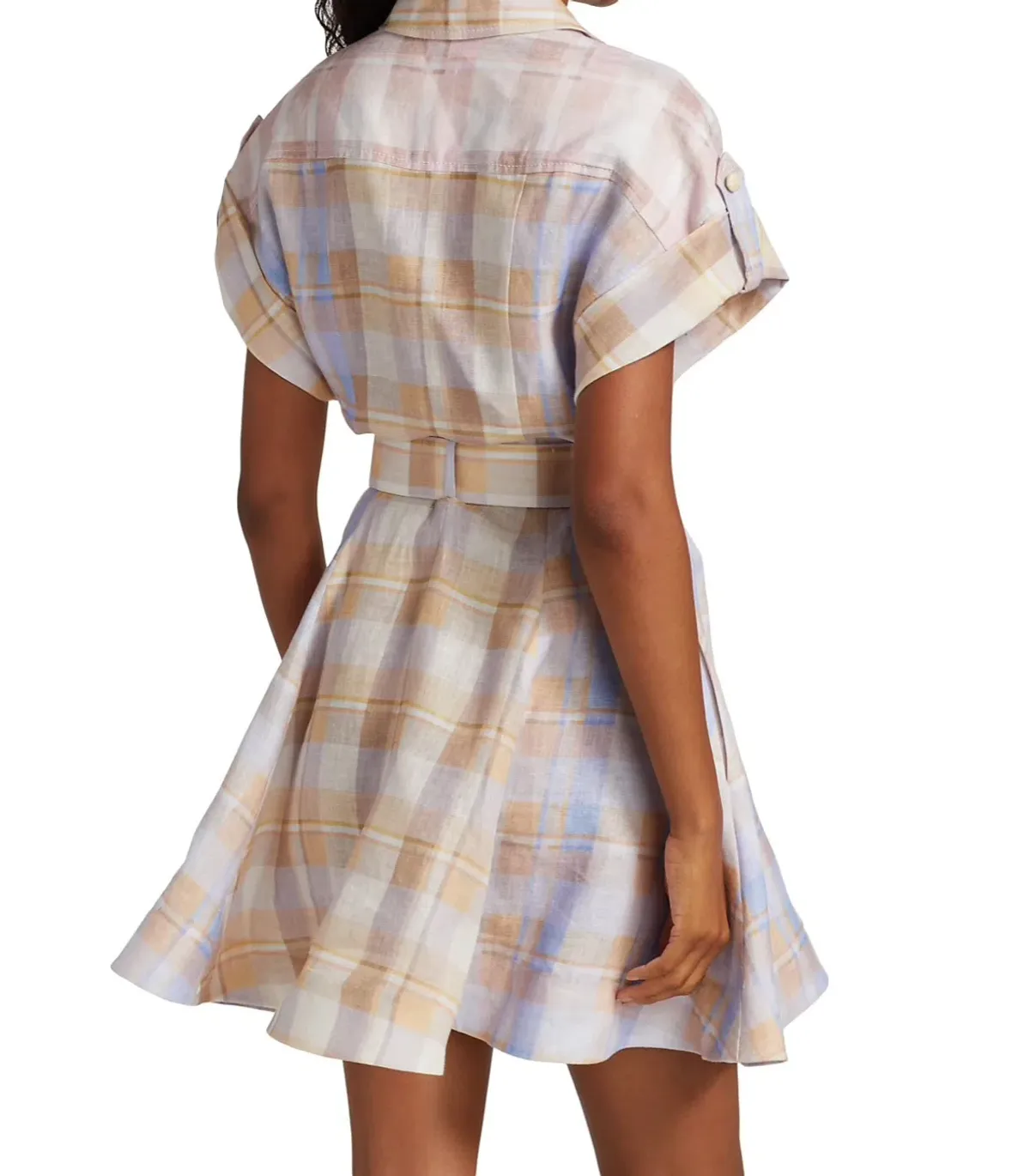 Zimmermann The Dancer Spliced Mini Dress in Multi Check  Size 8 - Image 2