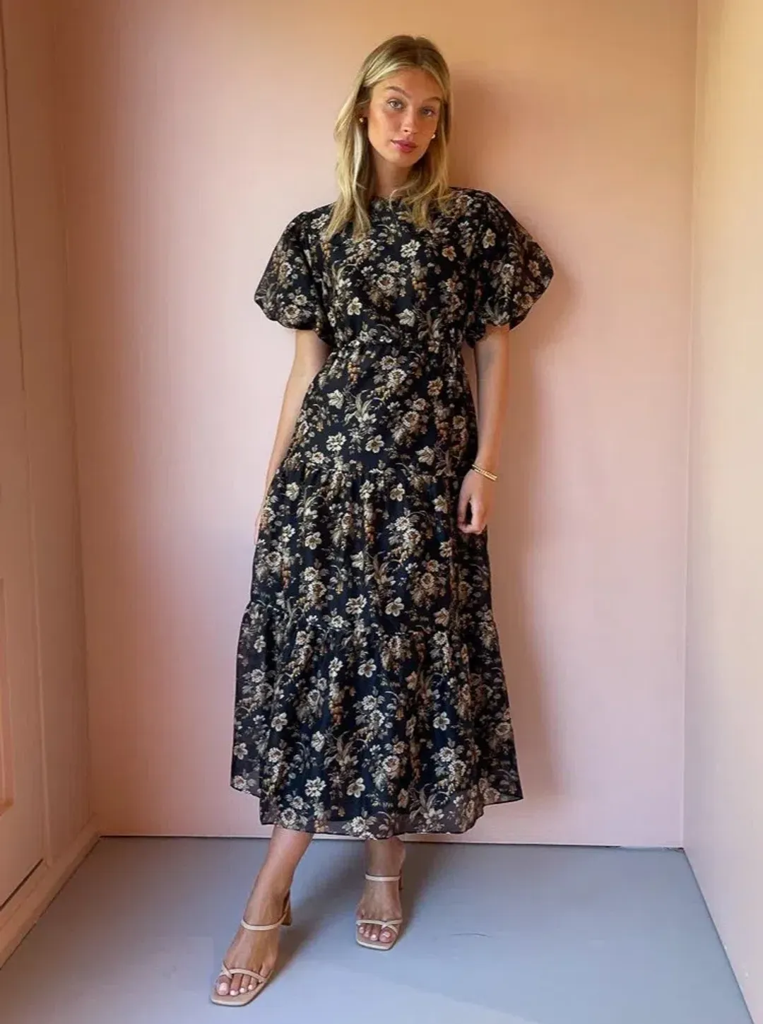 Sir the Label Amerie Open Back Midi Dress Print Size 2 / AU 10 for rent on The Volte - main image