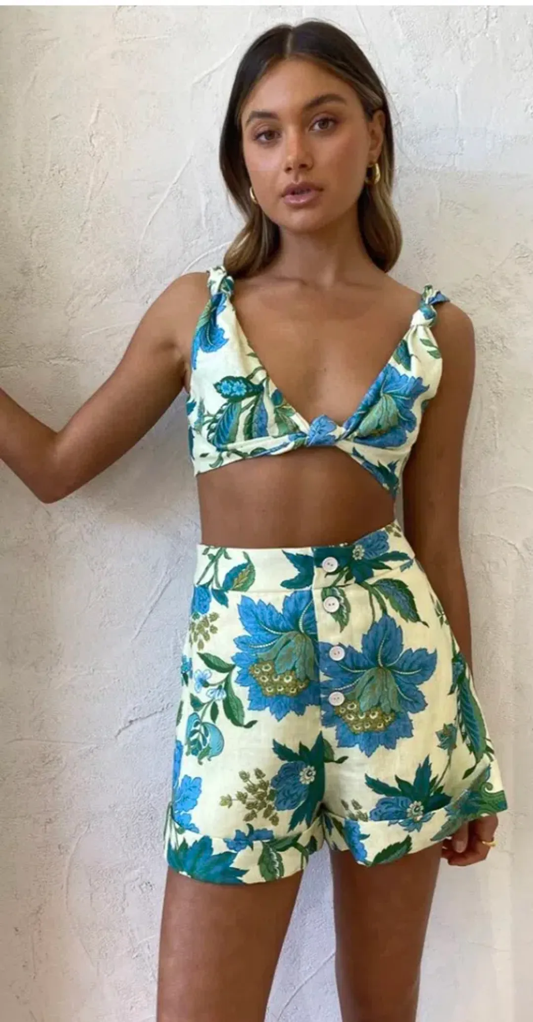 Sir The Label Alexandre Knot Bralette Size 8 and Short Size 10 Set Print for rent on The Volte - main image