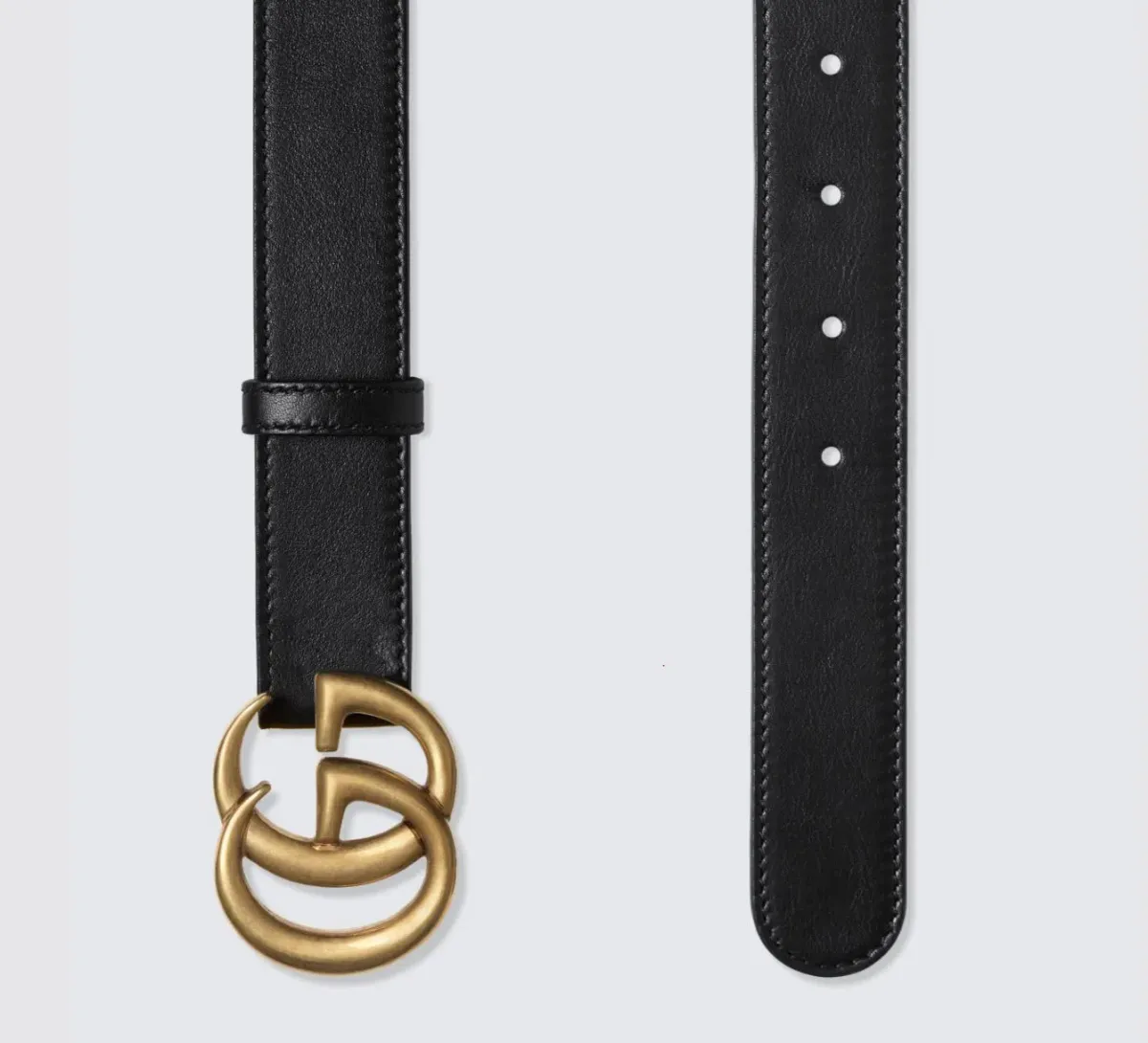 Leather Belt with Double G Buckle - Image 2