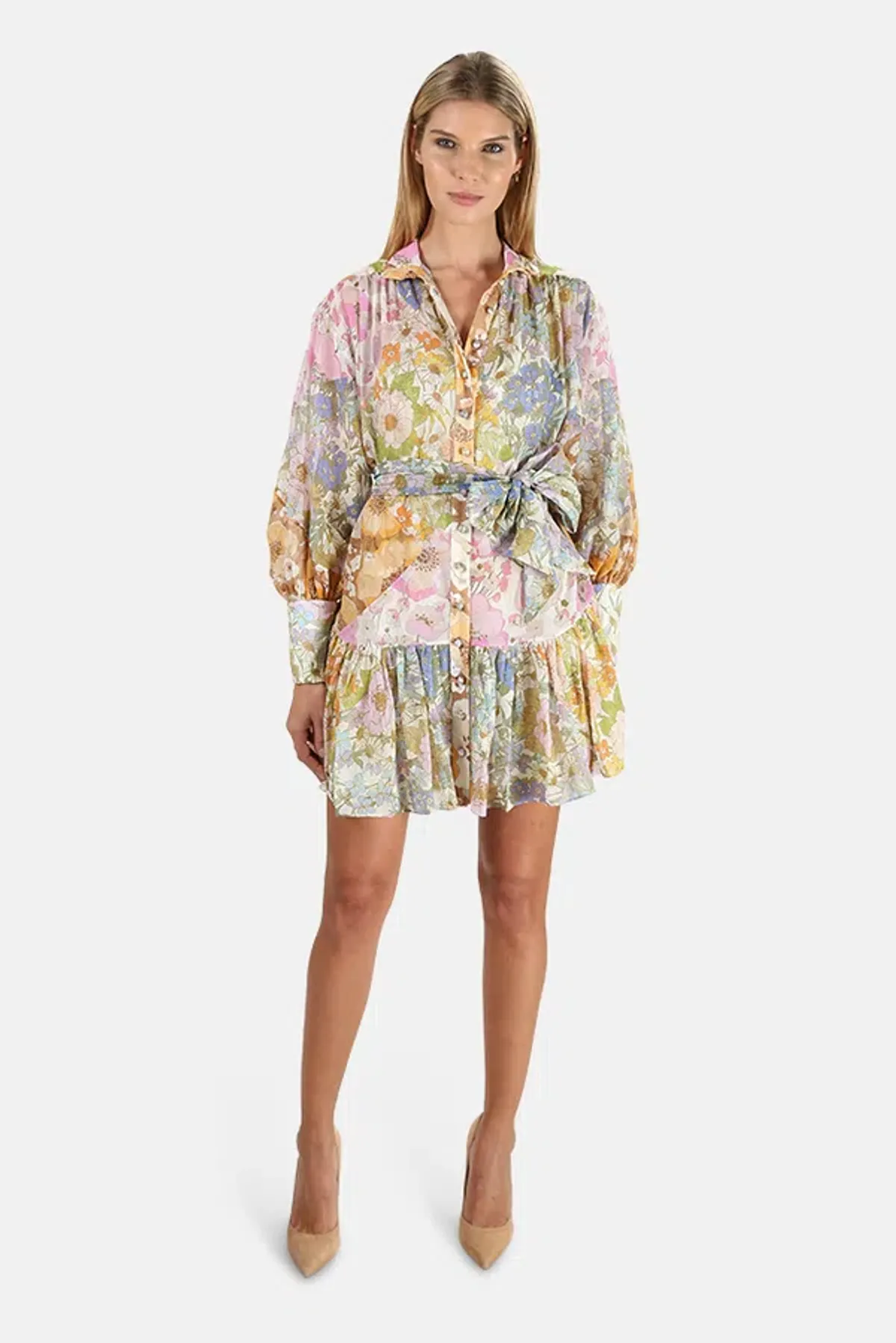 Zimmermann Super Eight Lantern Mini Dress Floral Size 1 / Au 10 - Image 1