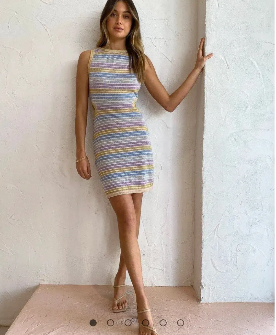 Suboo Elise Mini Dress Lilac Stripe Size 8 for rent on The Volte - main image