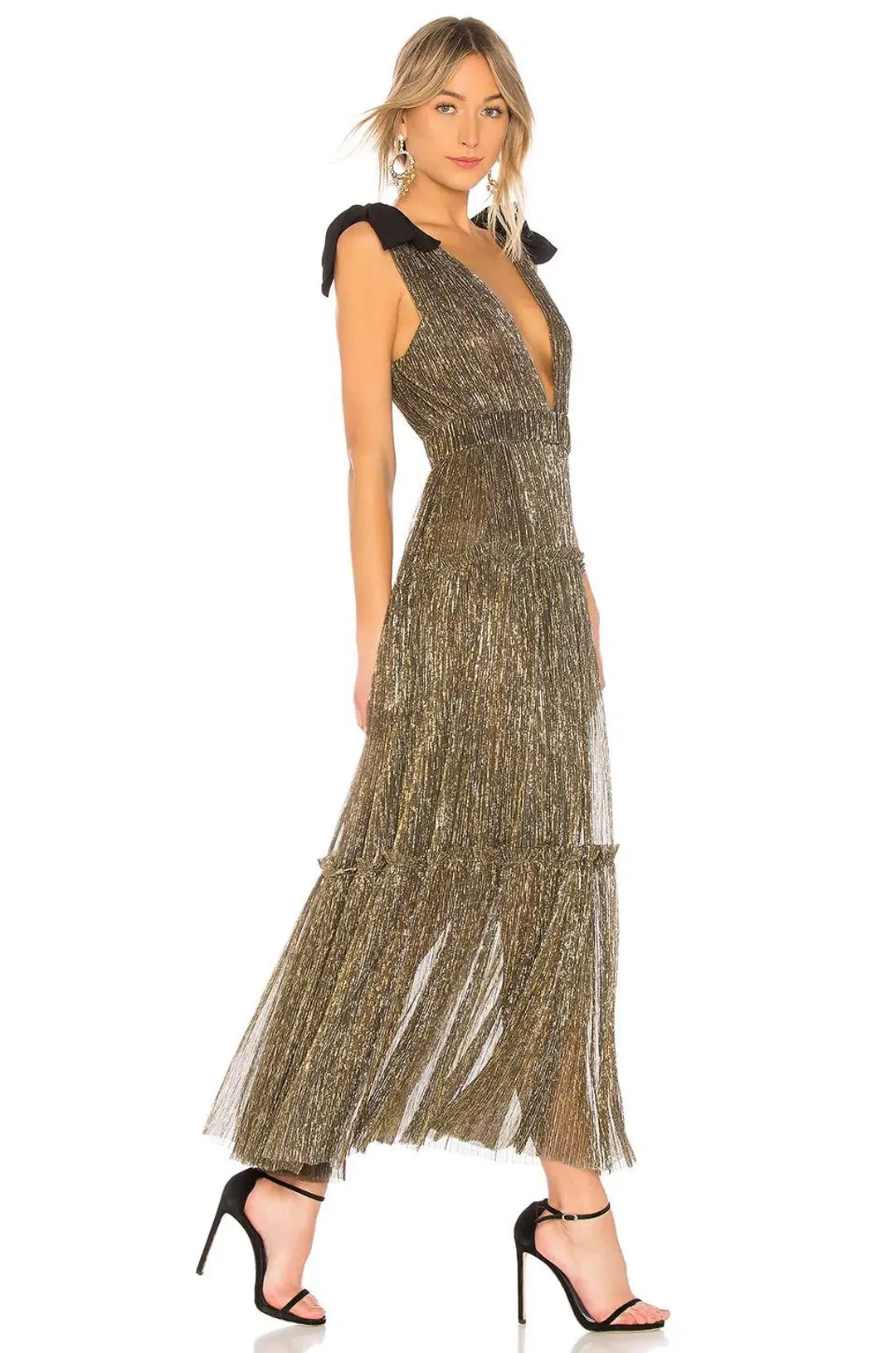 Sabina Musayev Ray Dress Gold Size 10 for rent on The Volte - main image