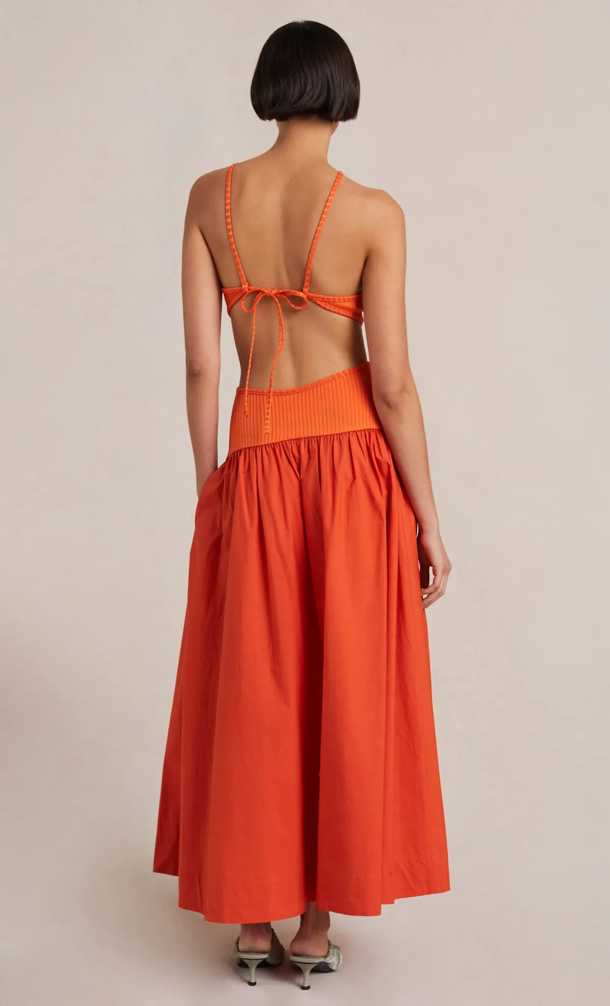Bec and Bridge Ula Cut Out Maxi Dress Orange Size 8 - Image 3