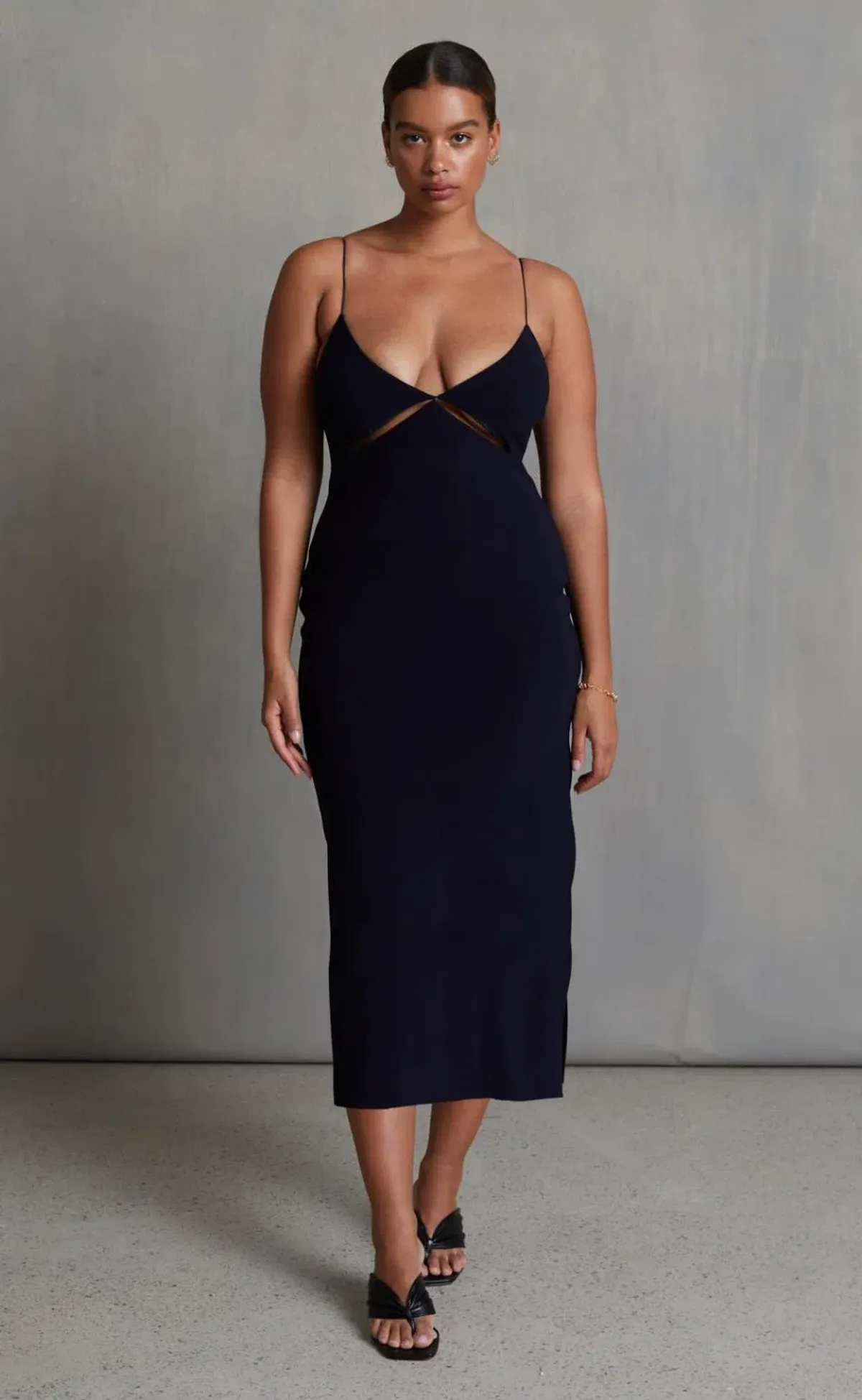 Bec and Bridge Be Mine Cut Out Midi Dress Black Size 10 - Image 4