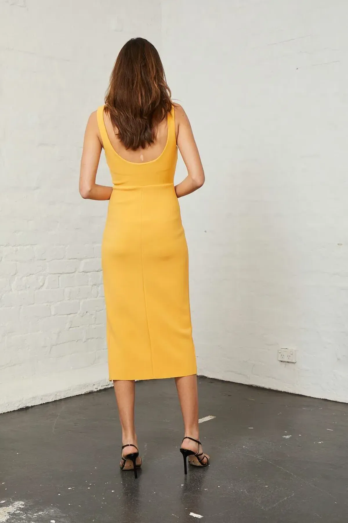 Bec & Bridge Elle Midi Dress Yellow Size 6 - Image 3