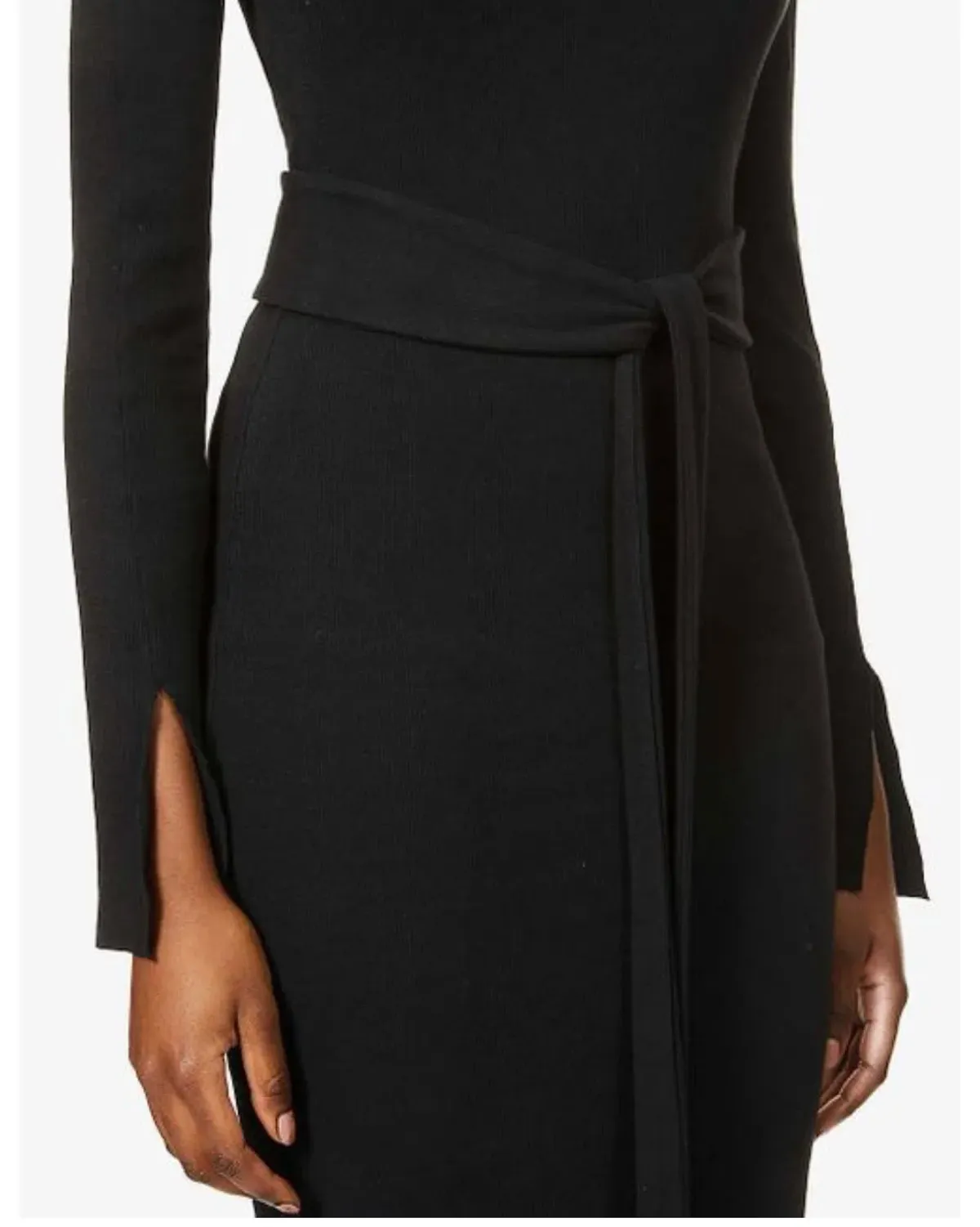 Viktoria & Woods Esplanade Split Sleeve Cotton Midi Dress Black Size 10 - Image 4