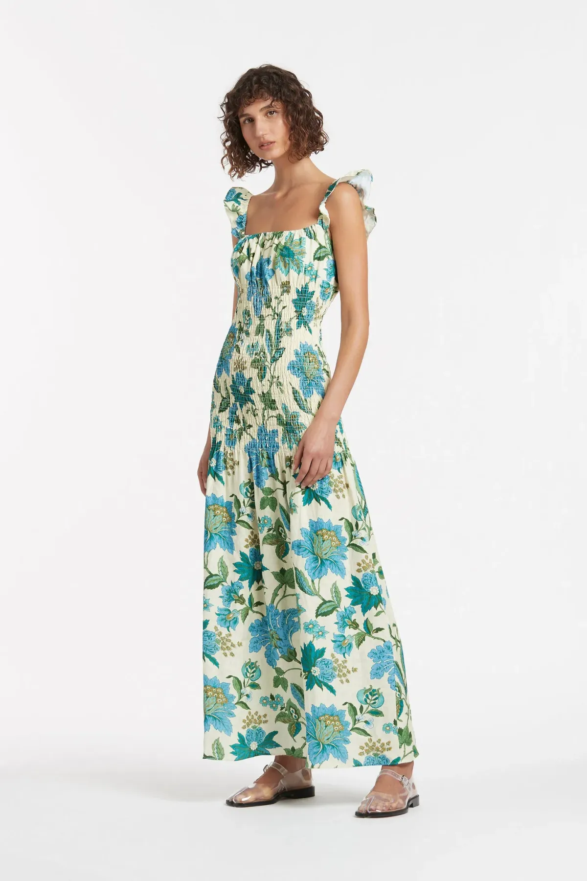 Sir the Label Alexandre Ruched Midi Dress Print Size 6 - Image 1