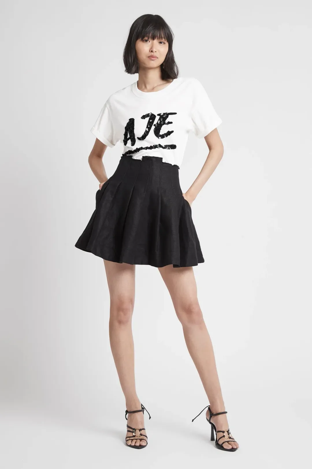 Aje Byblos Mini Skirt Black Size 8 for rent on The Volte - main image