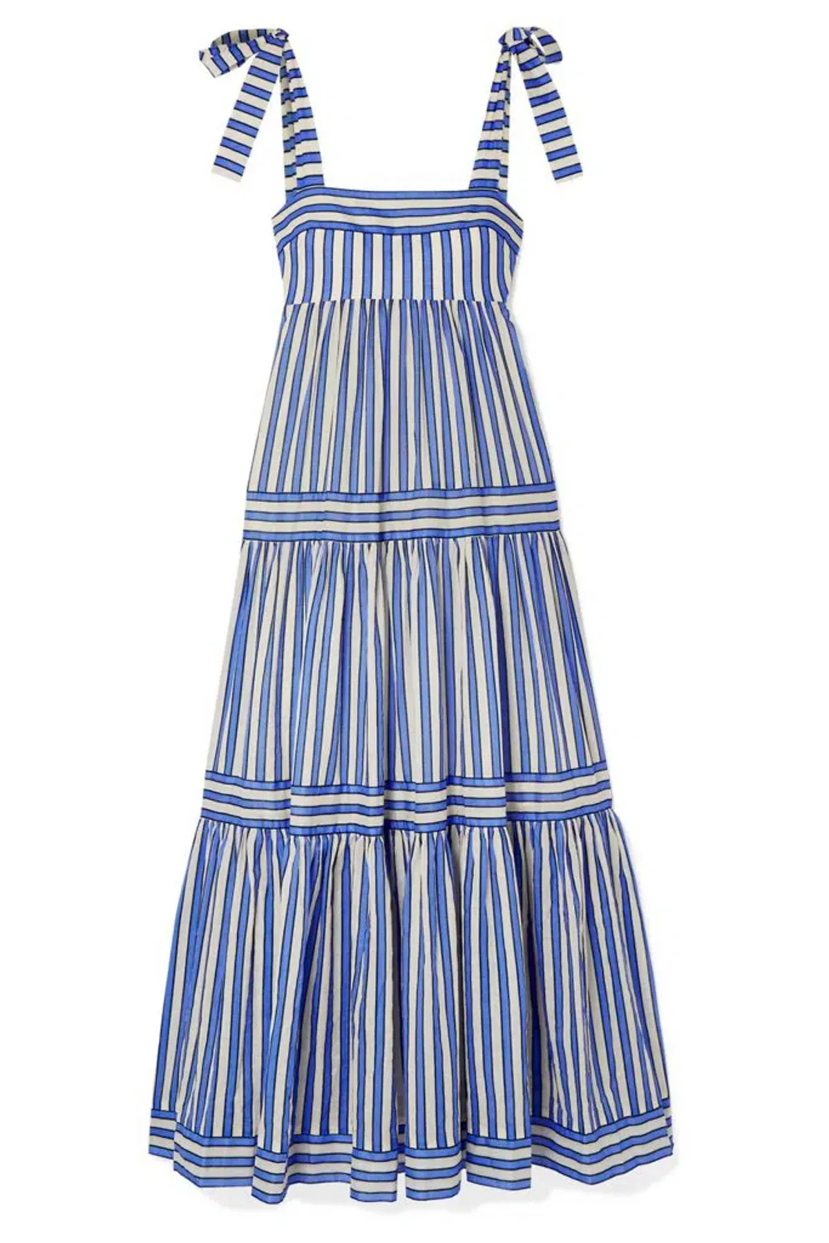 Zimmermann Verity Striped Tiered Maxi Dress Blue Stripe Size 0 / AU 8 - Image 6