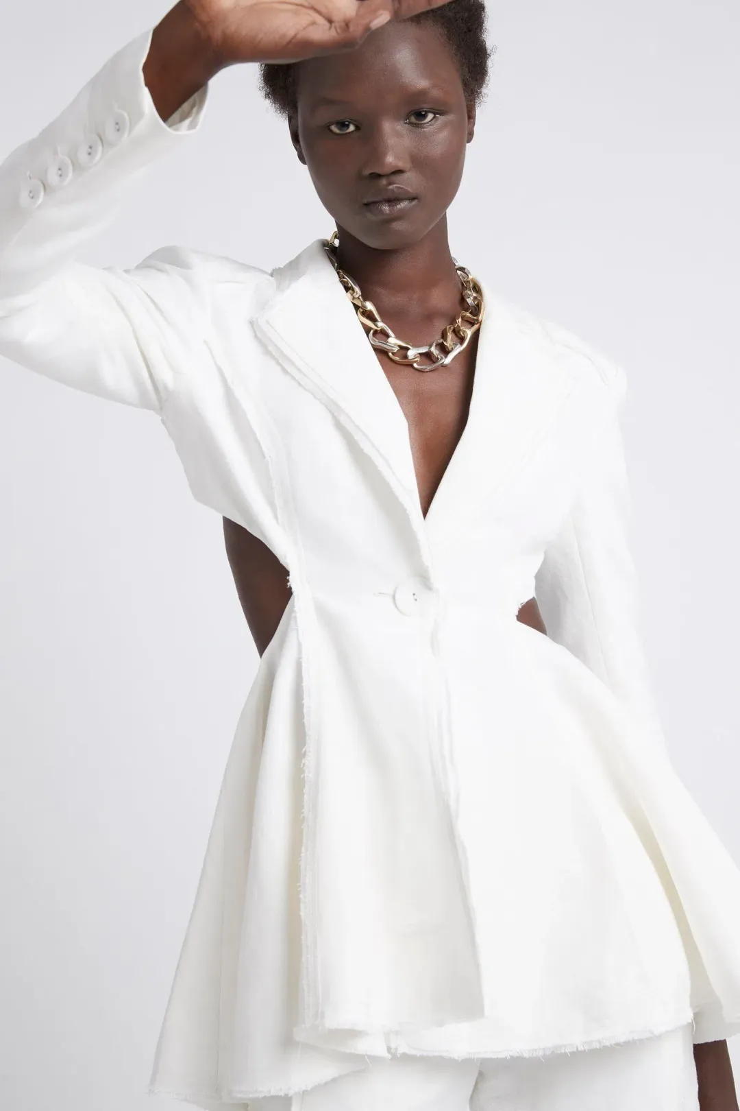 Aje Martino Cut Out Blazer Dress White Size 8 for rent on The Volte - main image