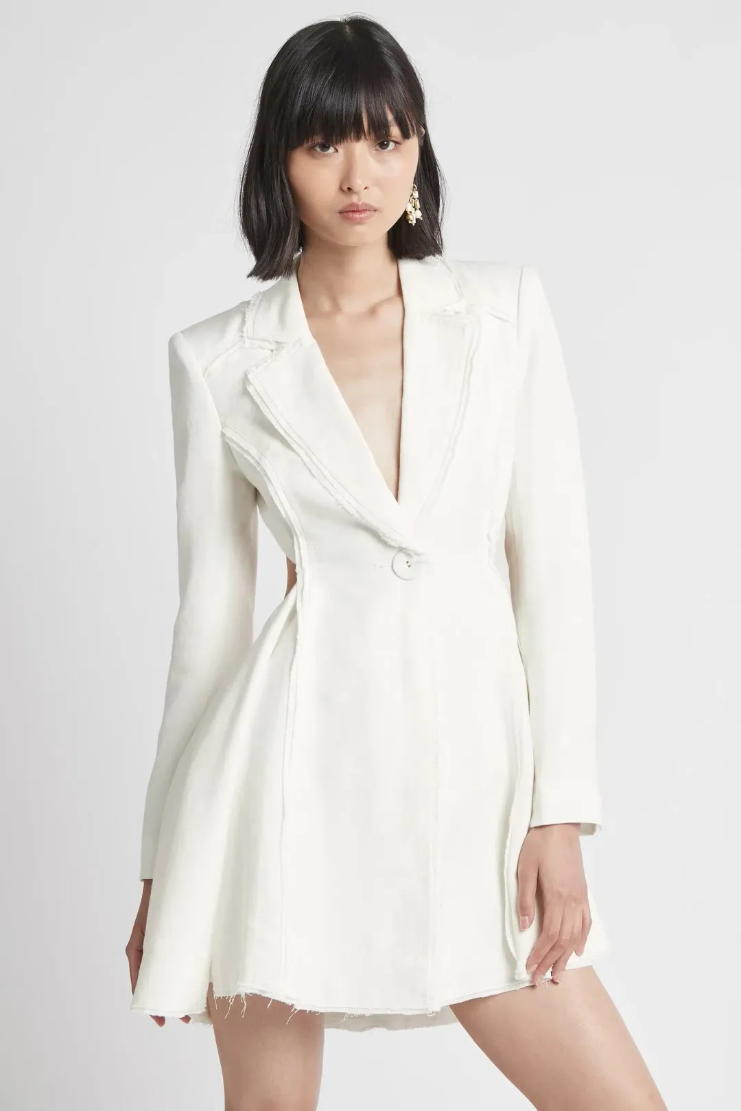 Aje Martino Cut Out Blazer Dress White Size 8 for rent on The Volte - main image