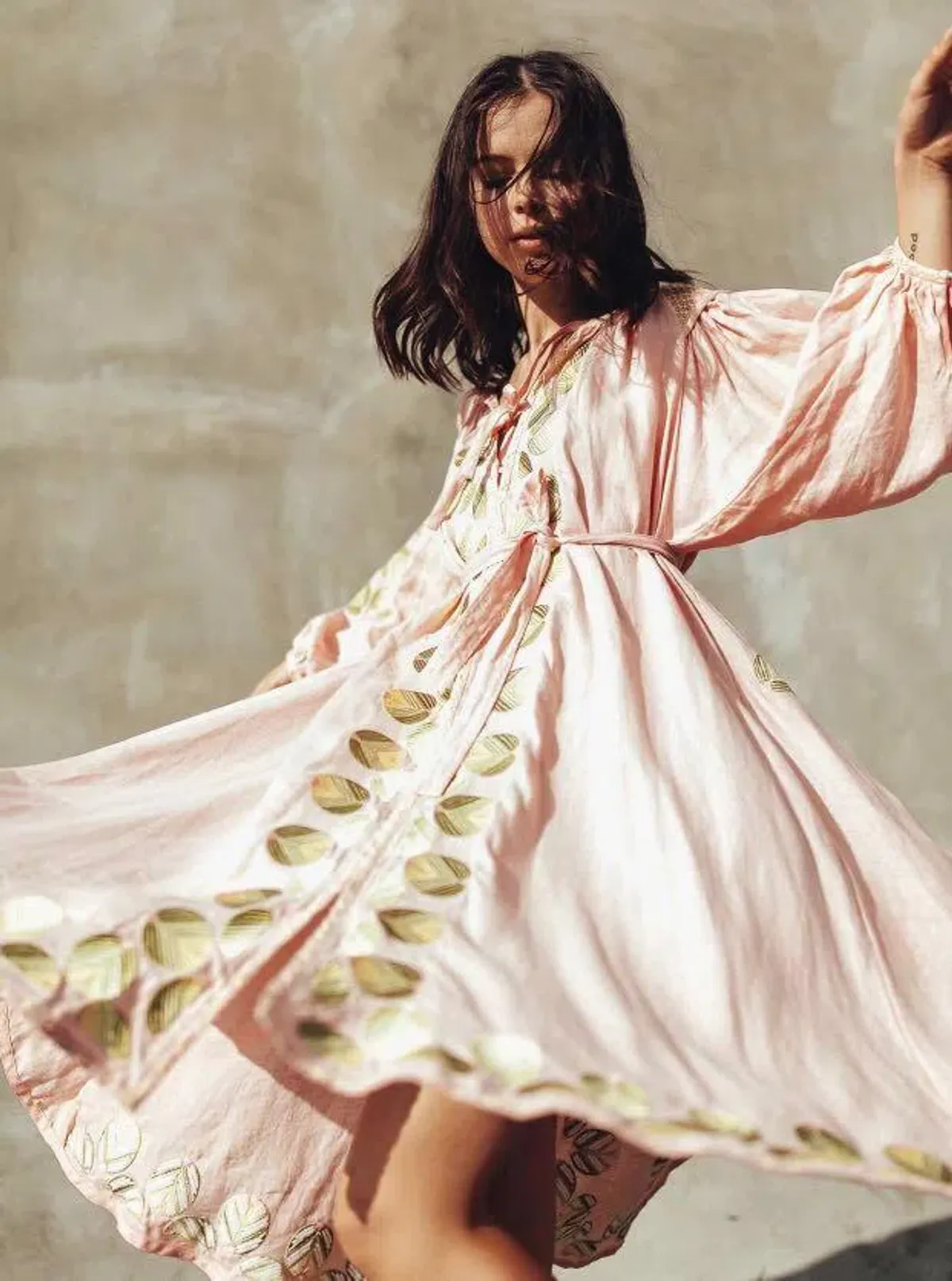 Innika Choo Sir Kulksware Pink Midi Smock Dress Print One Size  - Image 1