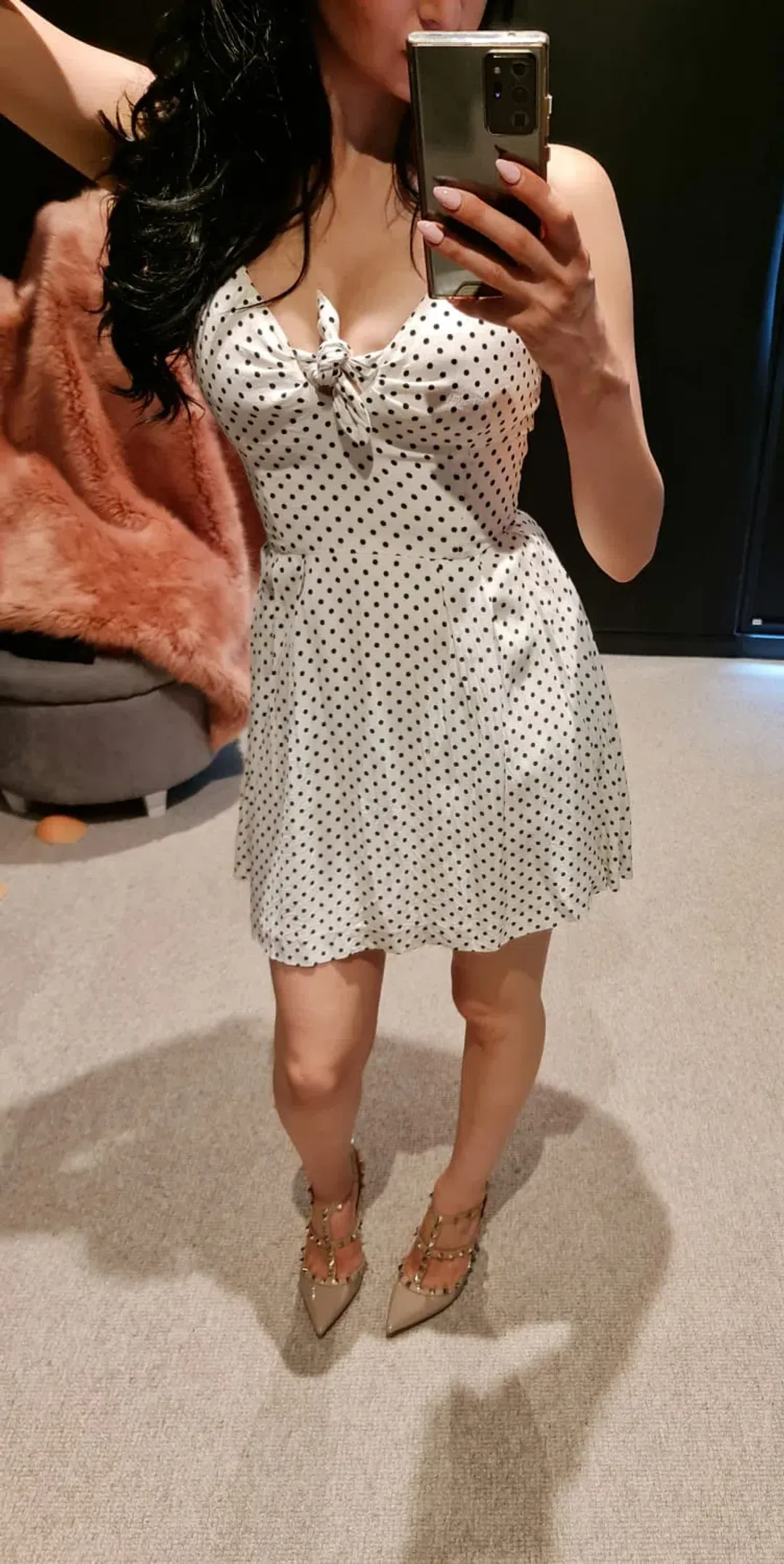 Alannah Hill Polka Dots Mini Dress Print Size 6 for rent on The Volte - main image