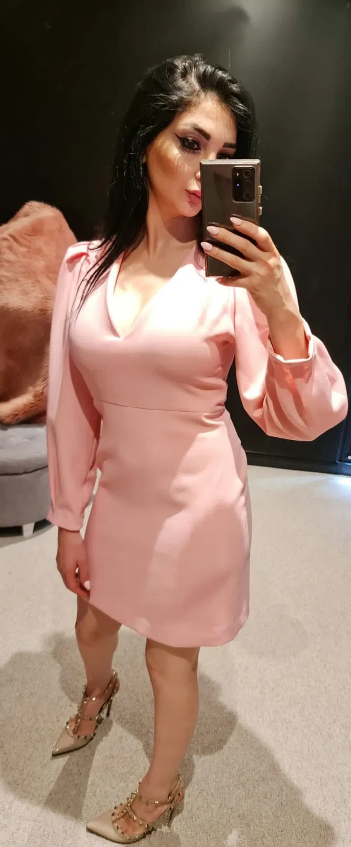 Sandro Long Sleeve Mini Dress Pink Size 6 - Image 5