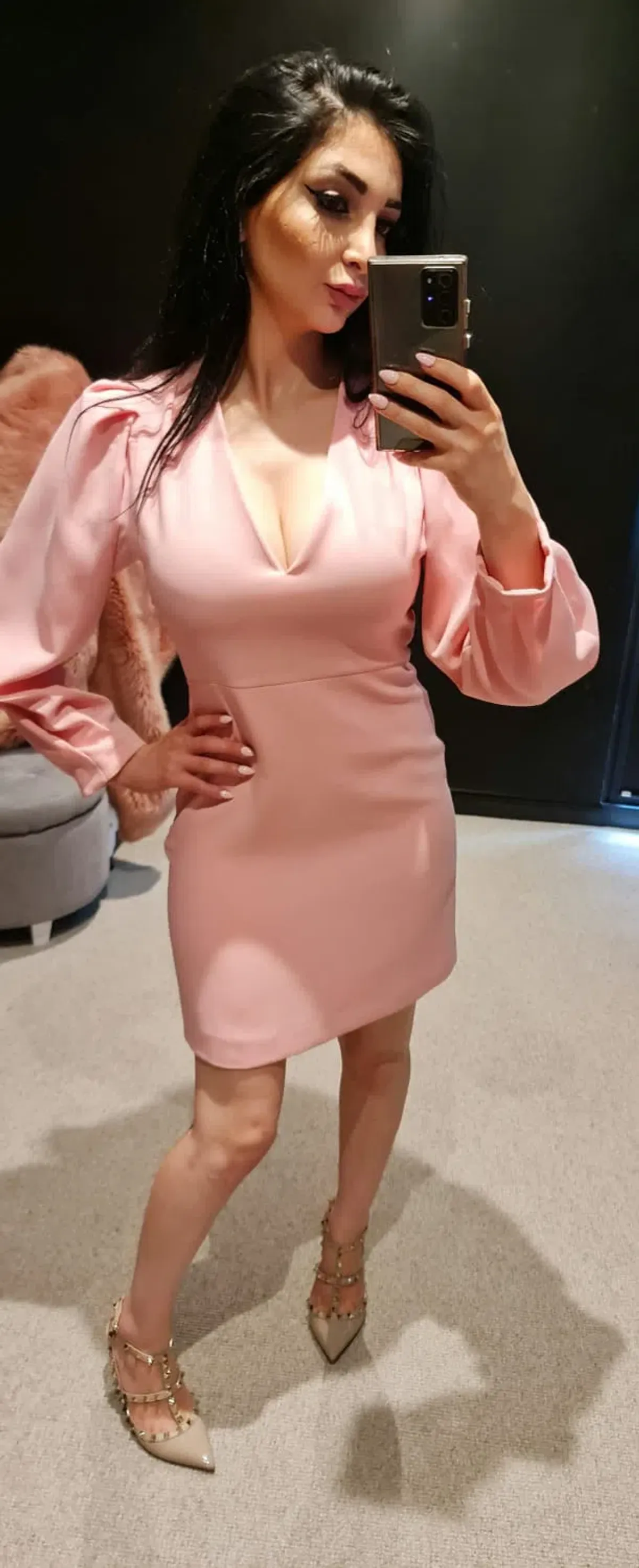 Sandro Long Sleeve Mini Dress Pink Size 6 - Image 1