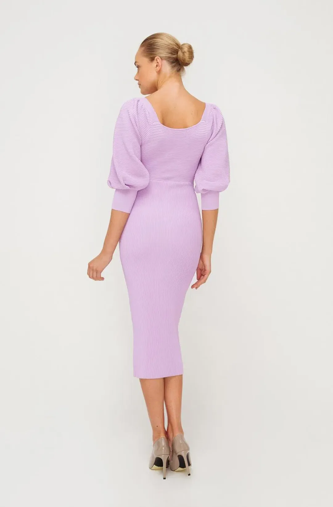 Sheike Bonnie Knit Midi Dress Lilac Purple Size 6 for rent on The Volte - main image