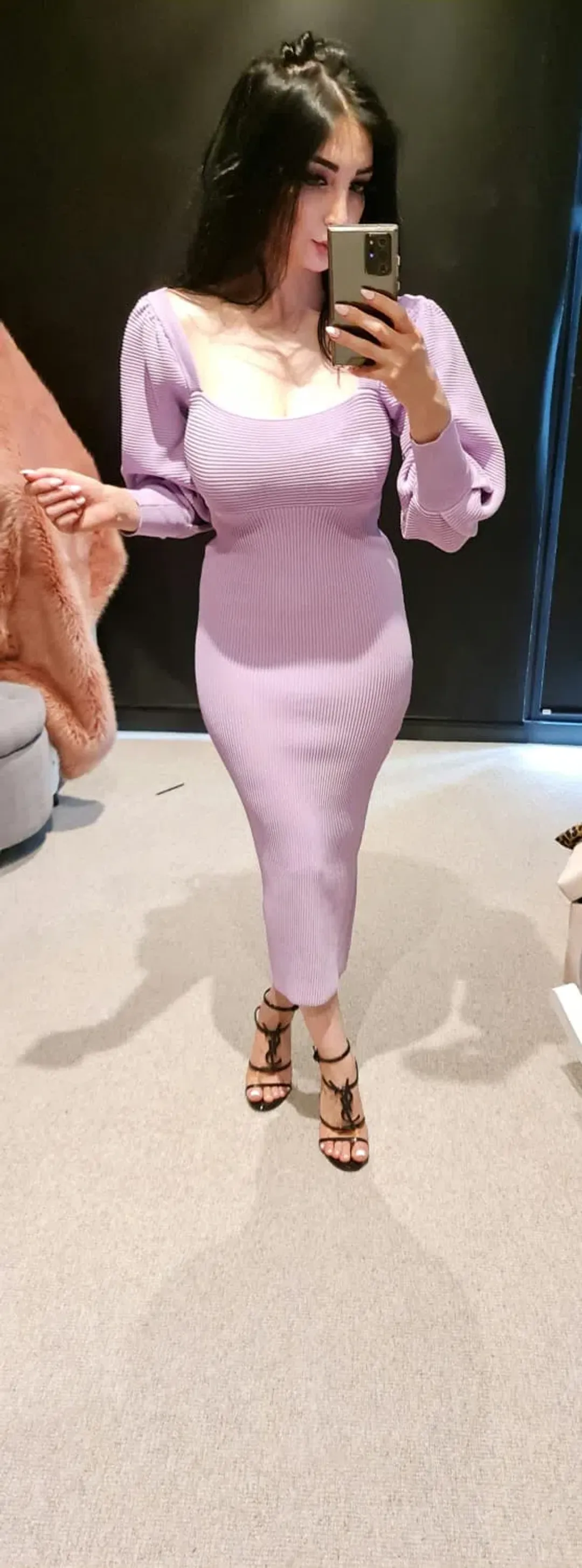 Sheike Bonnie Knit Midi Dress Lilac Purple Size 6 for rent on The Volte - main image