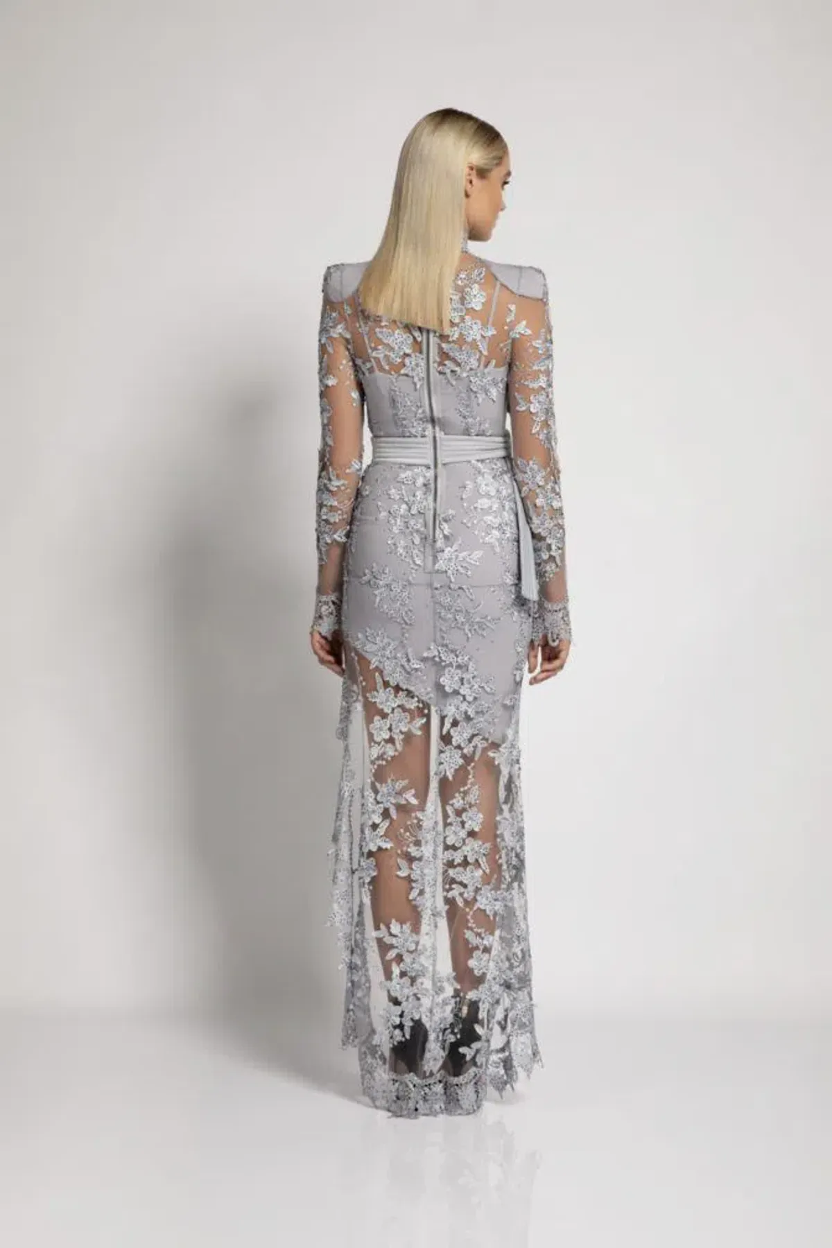 Zhivago Poison Midi Dress Grey Size 12 - Image 3