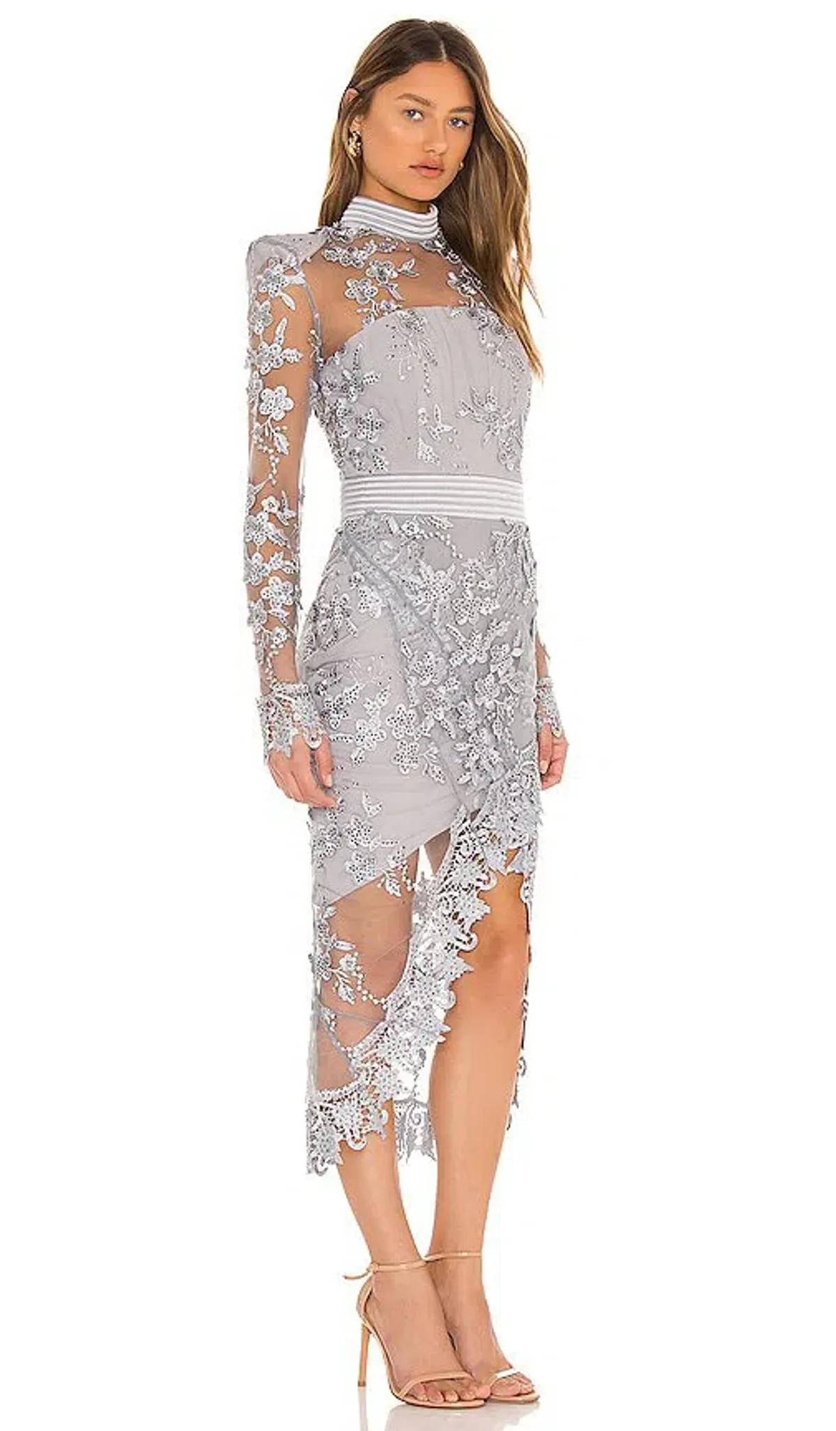 Zhivago Poison Midi Dress Grey Size 12 - Image 2