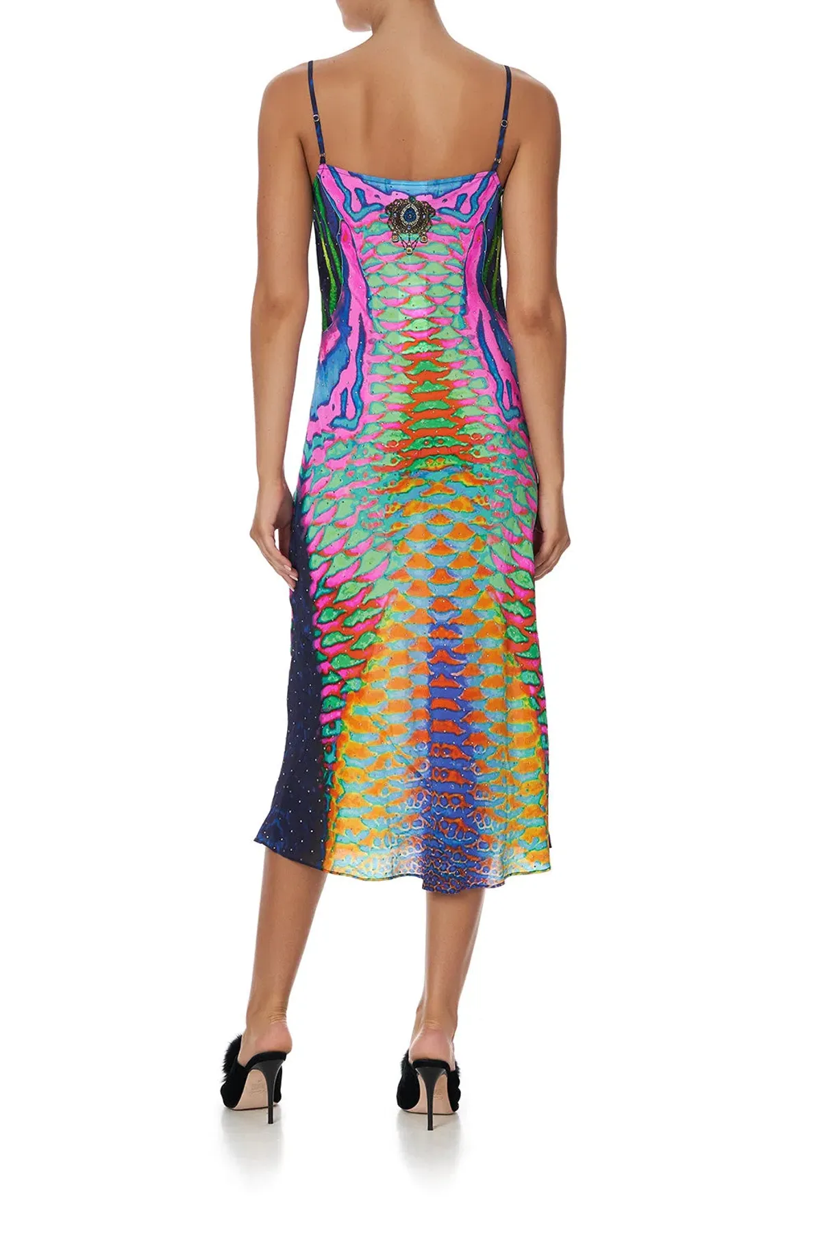 Camilla Poseidons Poison Long Bias Slip Dress Print Size 10 - Image 3
