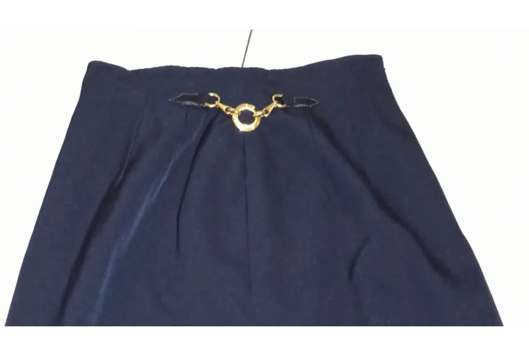 Céline Wool Mid-Length Skirt Navy Size 8 for rent on The Volte - main image