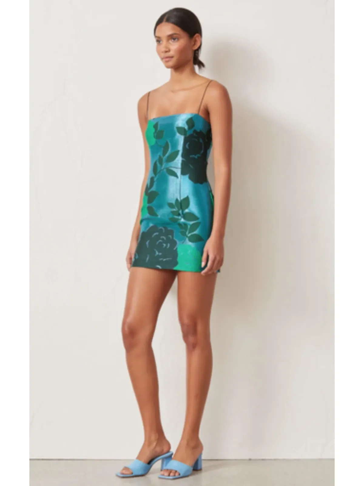 Bec & Bridge Sparkle Soirée Mini Dress Green Size AU 6 - Image 2