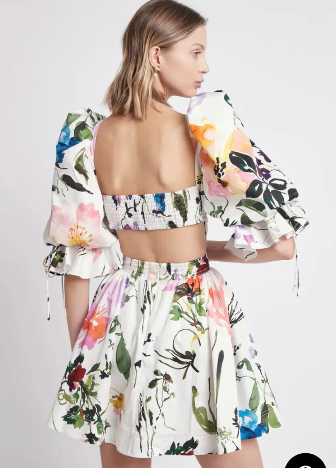 Aje Drift Puff Sleeve Mini Dress Print Size 10 for rent on The Volte - main image