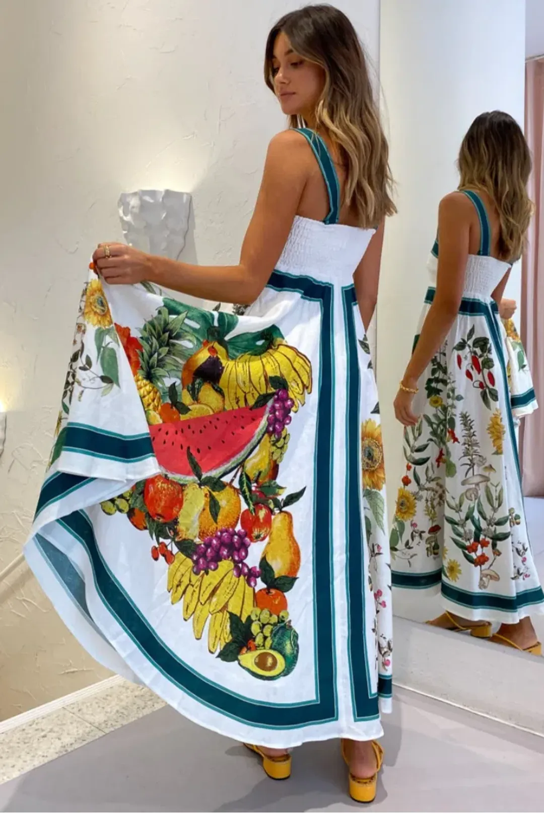 Alemais Frutta Midi Sundress Print Size 12  for rent on The Volte - main image