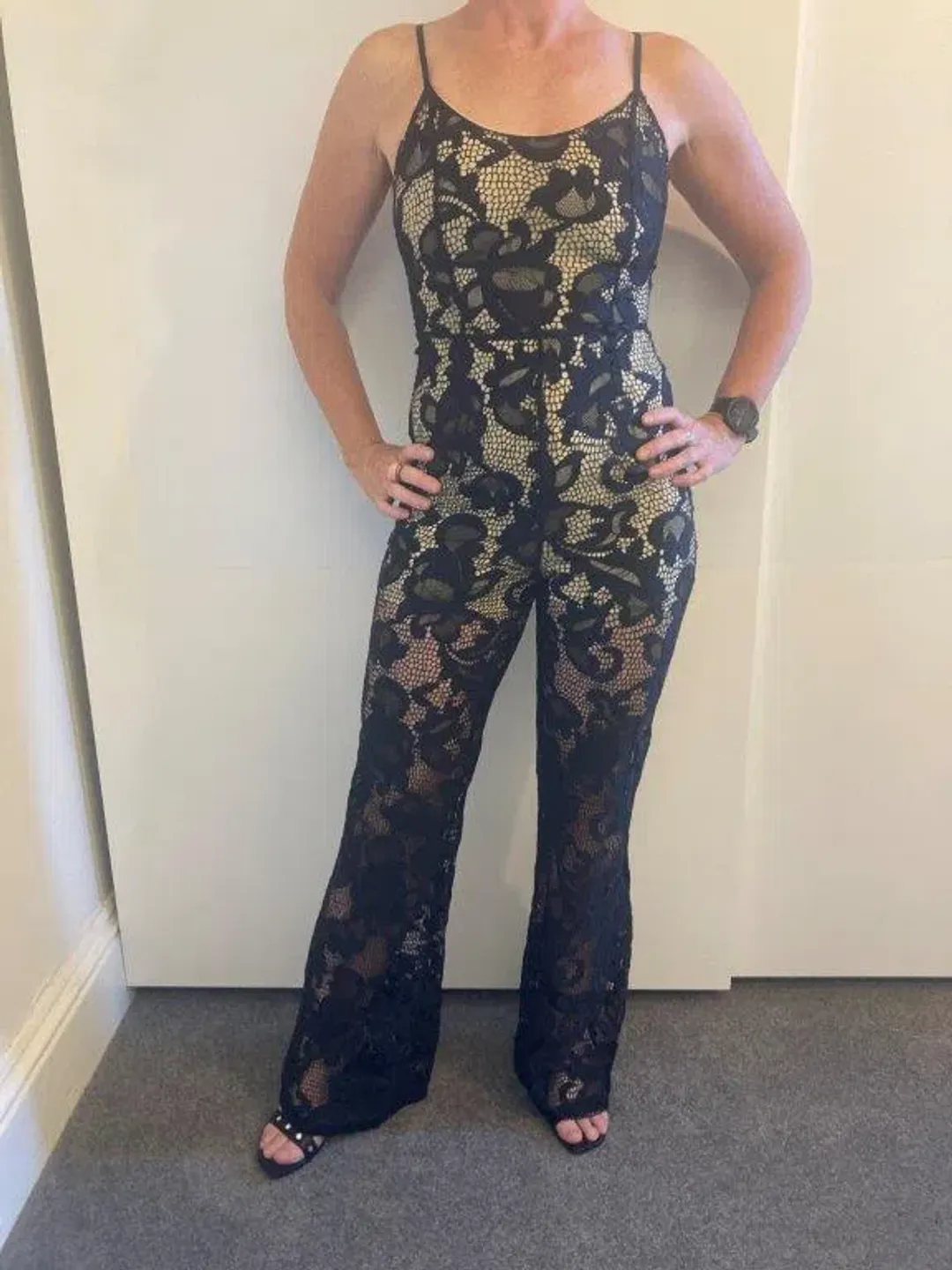 Winona Queen of Lack Jumpsuit Lace Size 8 for rent on The Volte - main image