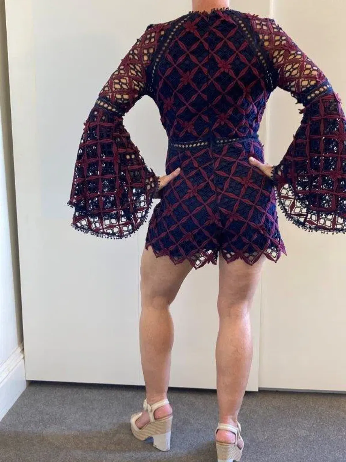 Ministry of Style Dusk to Dawn Crochet Playsuit Multi Size 10 - Image 2