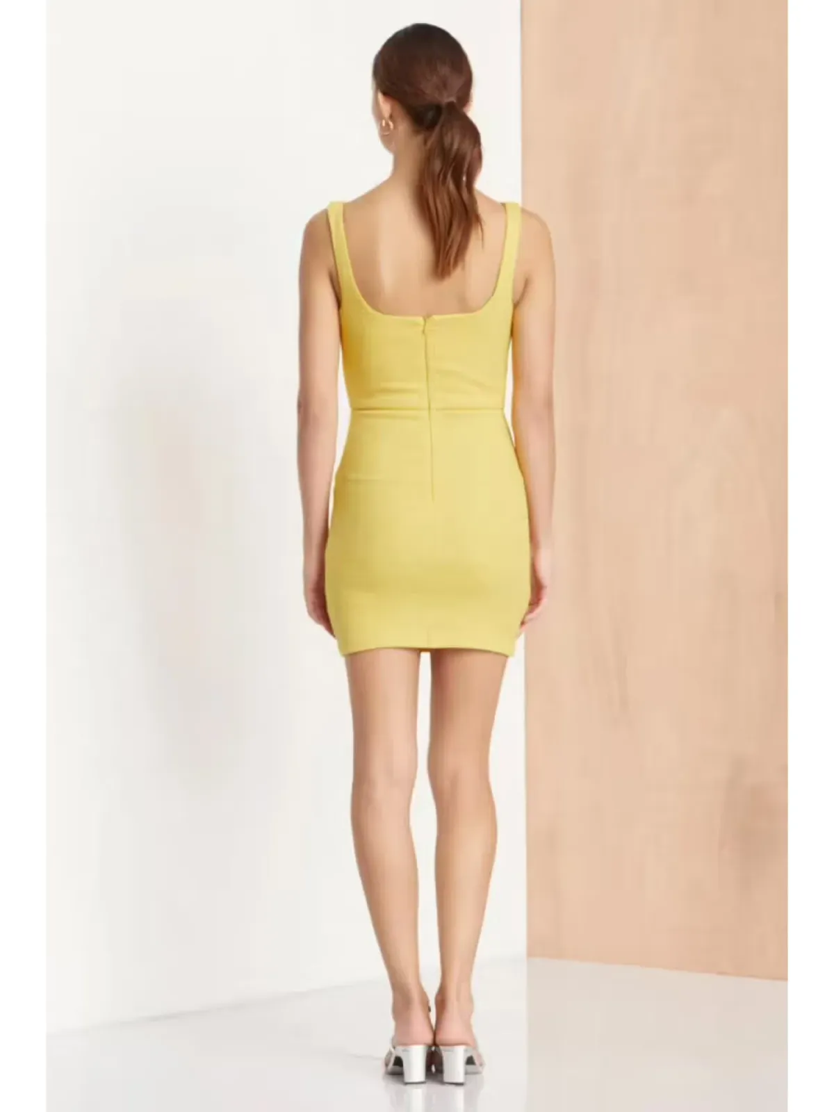 Bec & Bridge Clemence Mini Dress Yellow Size AU 6 - Image 4
