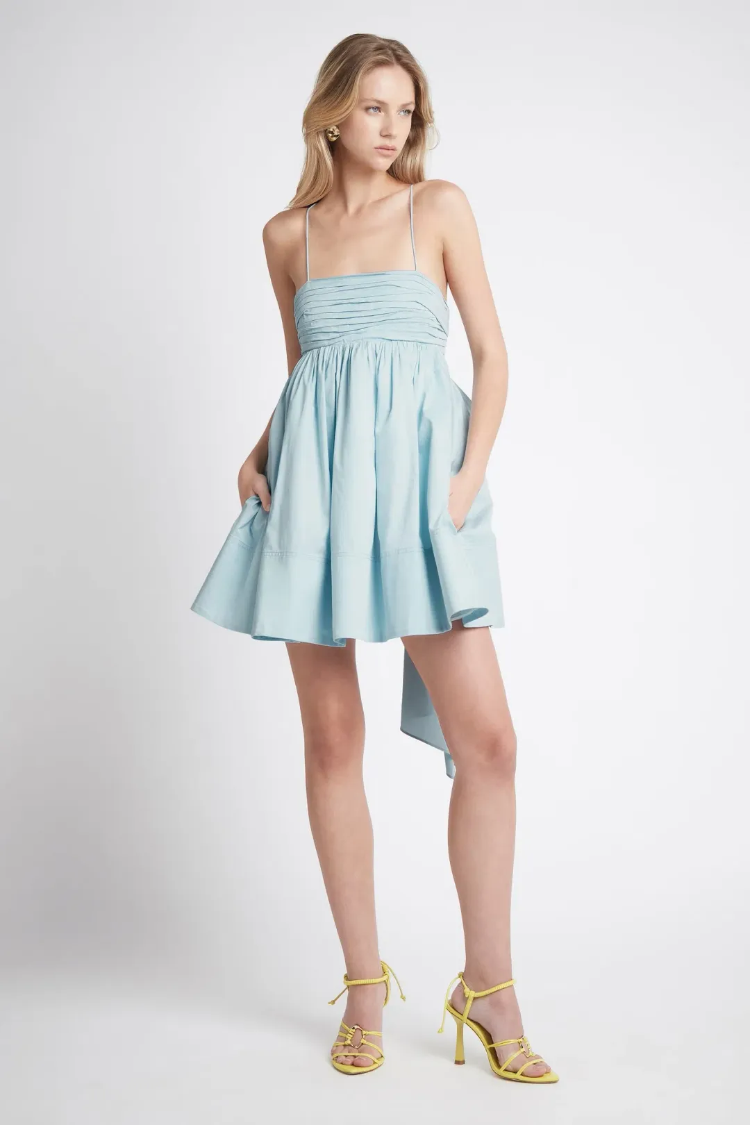 Aje Cantina Mini Bow Back Dress Ice Blue Size 6 for rent on The Volte - main image