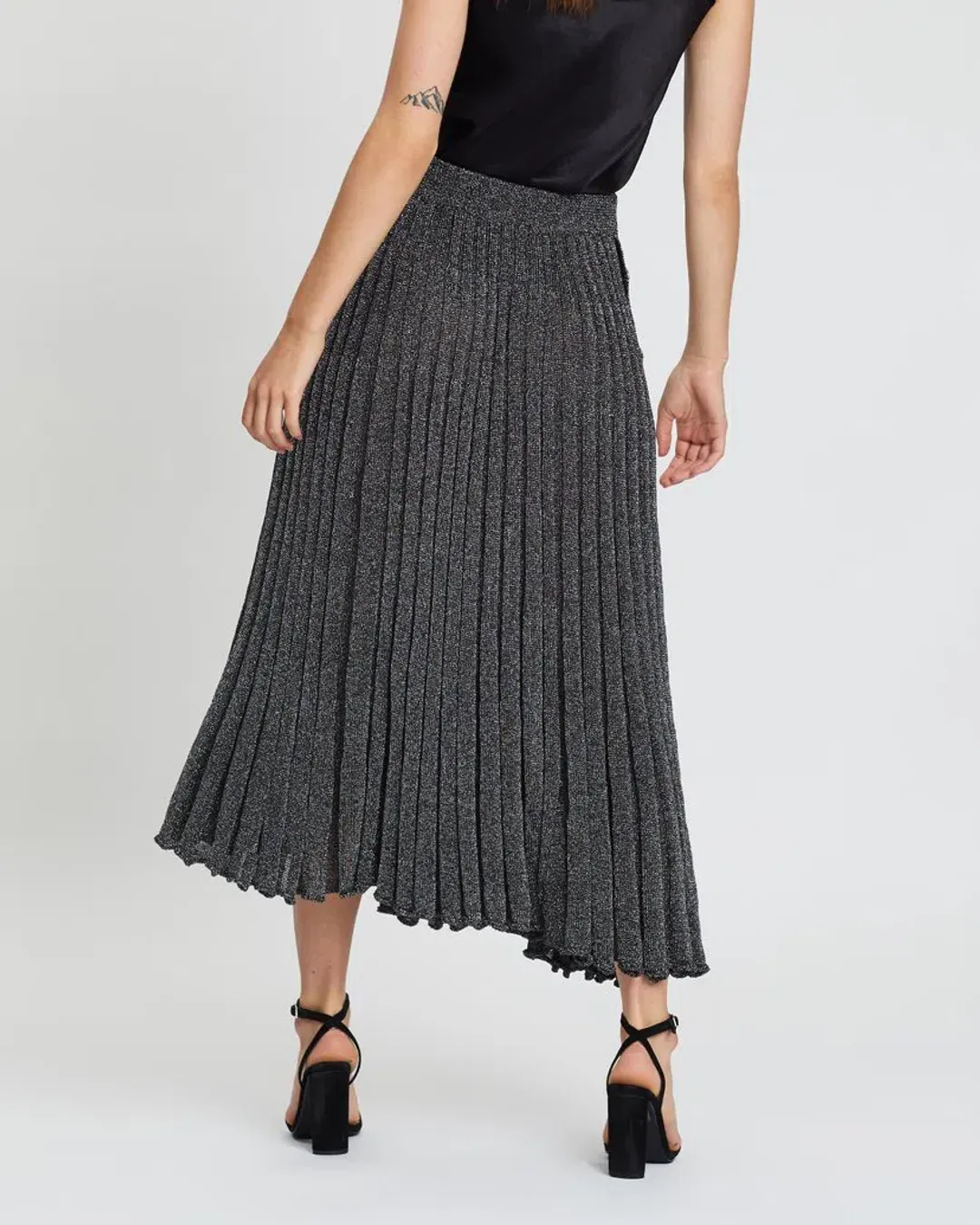 Christopher Esber Pleated Knit Skirt Grey Size 8 for rent on The Volte - main image
