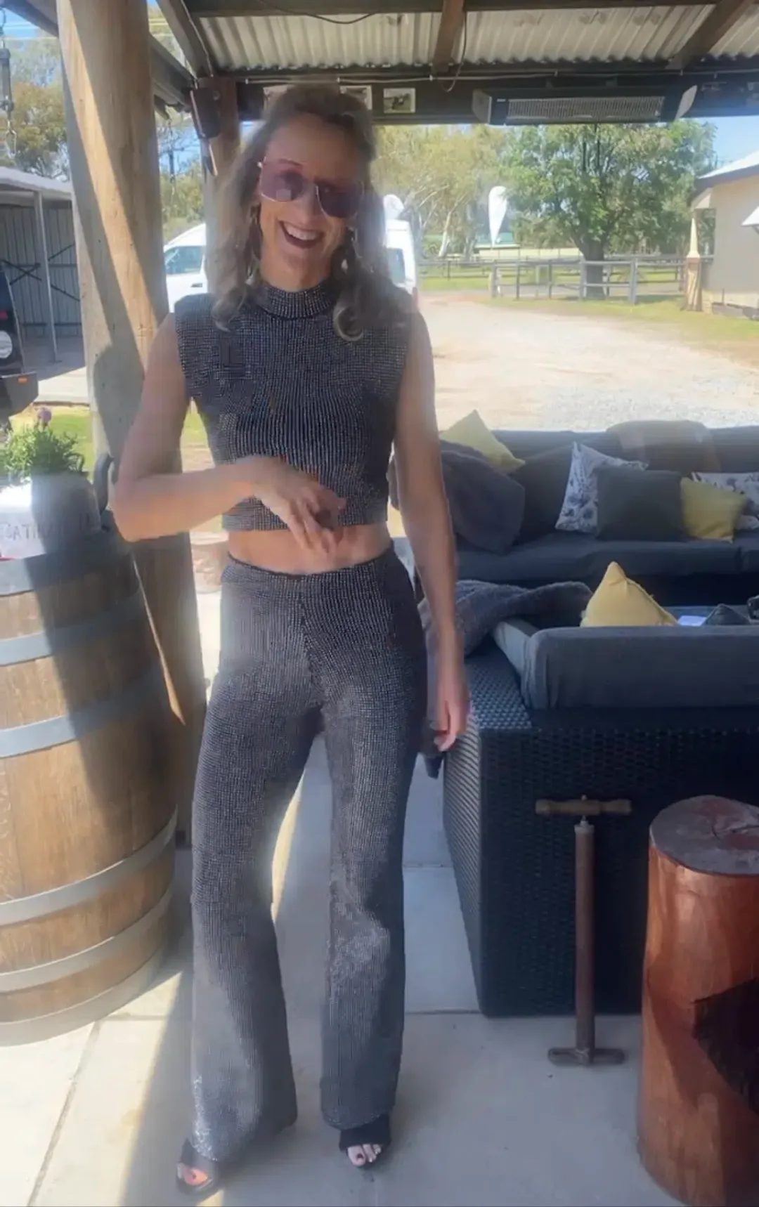 Sass & Bide 7 Years Of Luck Knit Top and Pants Set Black Size 8 for rent on The Volte - main image