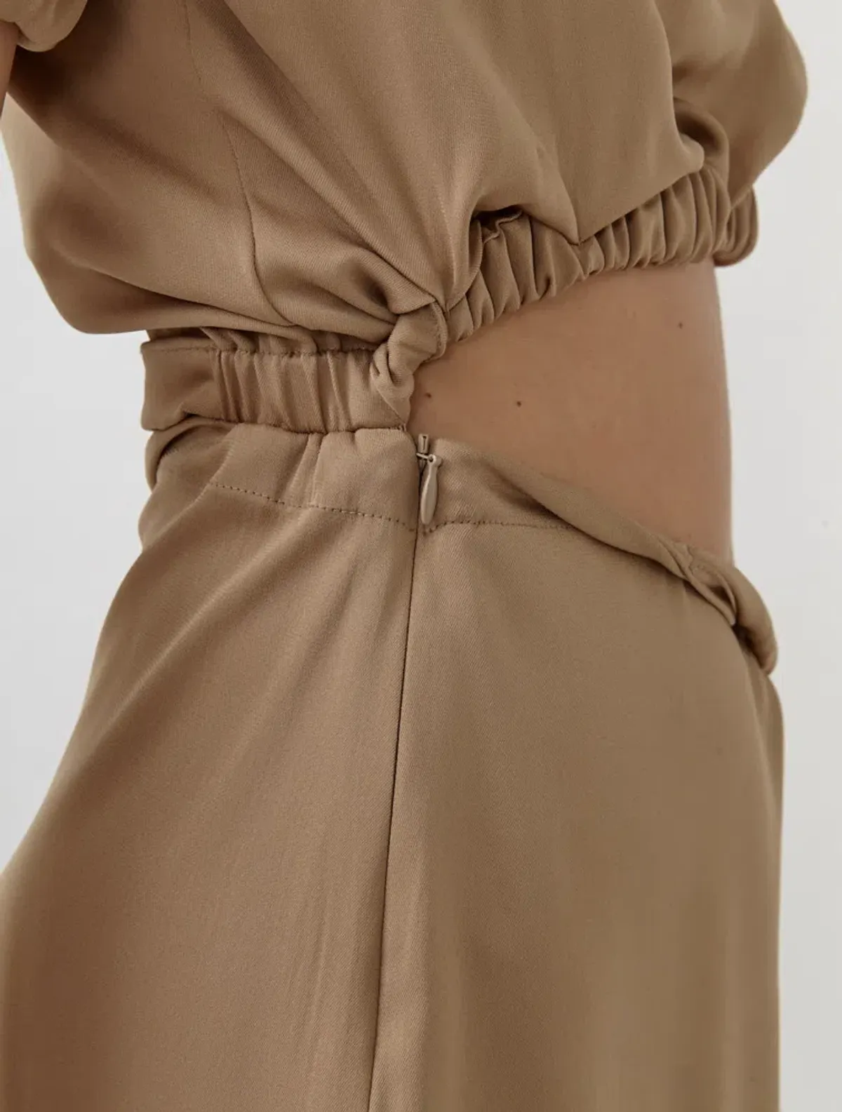 Christopher Esber Rolled Up Tee Dress in Tan Nude Size 8 - Image 4