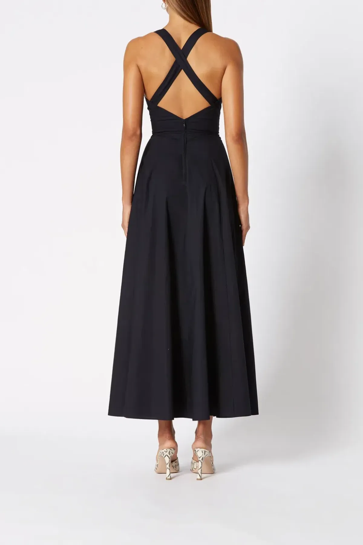 Scanlan Theodore Cotton Crossback Dress Navy Size 8 - Image 3