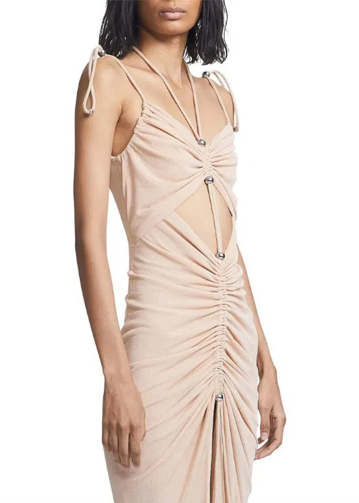 Dion Lee Gathered Butterfly Dress Beige Size 8 - Image 3
