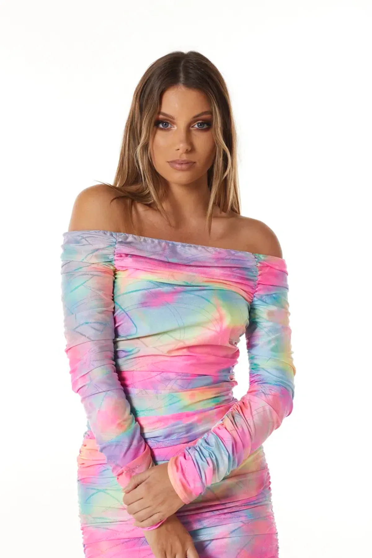 Sies Marjan Jolene Glitter Tie Dye Mini Dress Multi Size 8 - Image 2