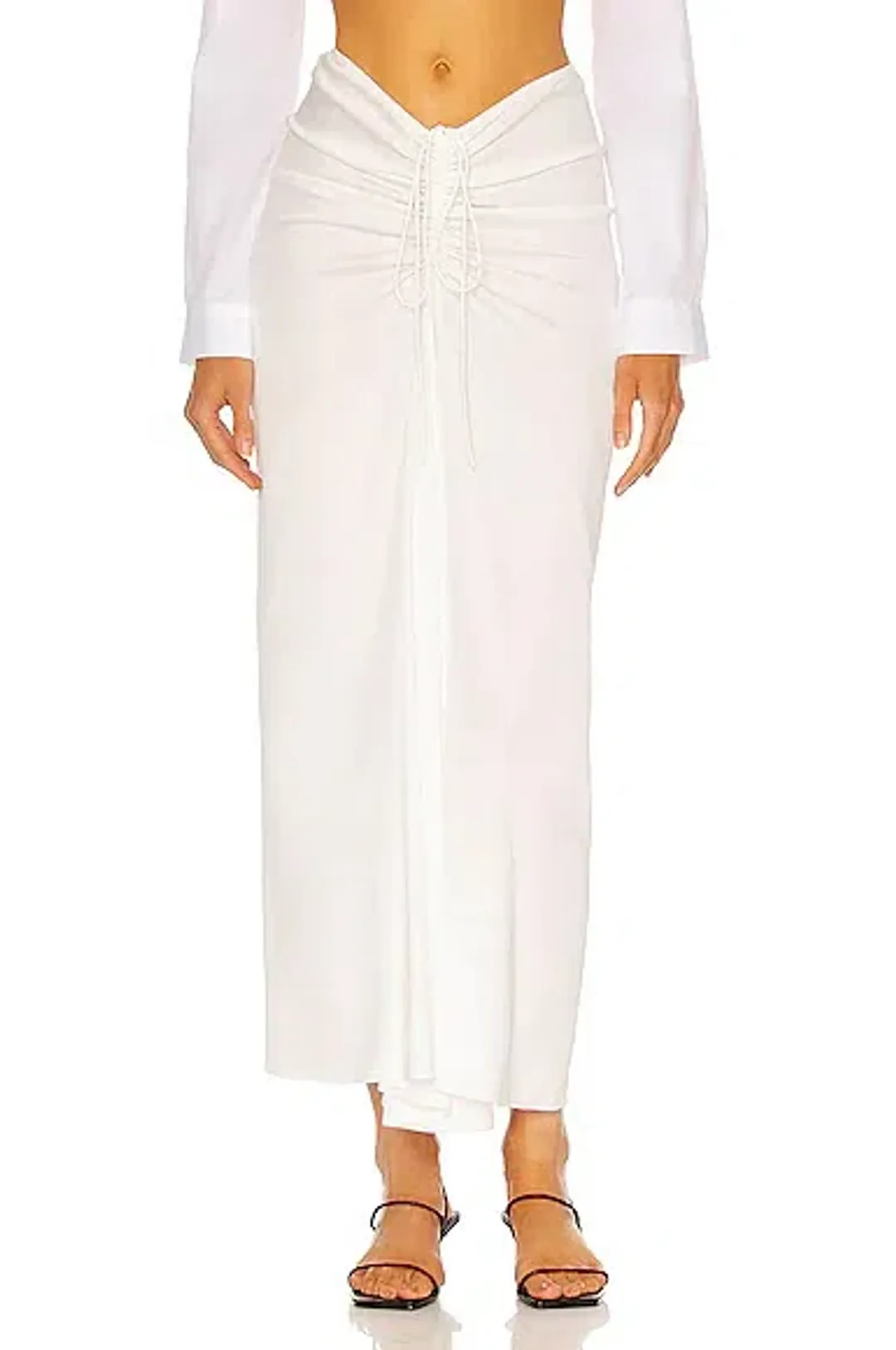 Christopher Esber Ruched Skirt White Size 6 for rent on The Volte - main image