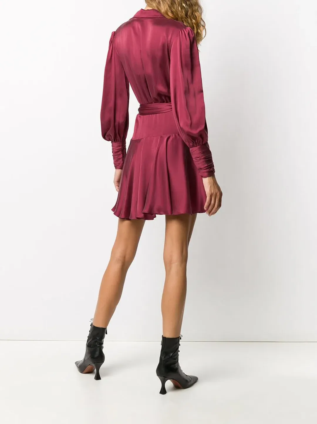Zimmermann Silk Wrap Mini Dress Burgundy Size 0P / AU 6 for rent on The Volte - main image