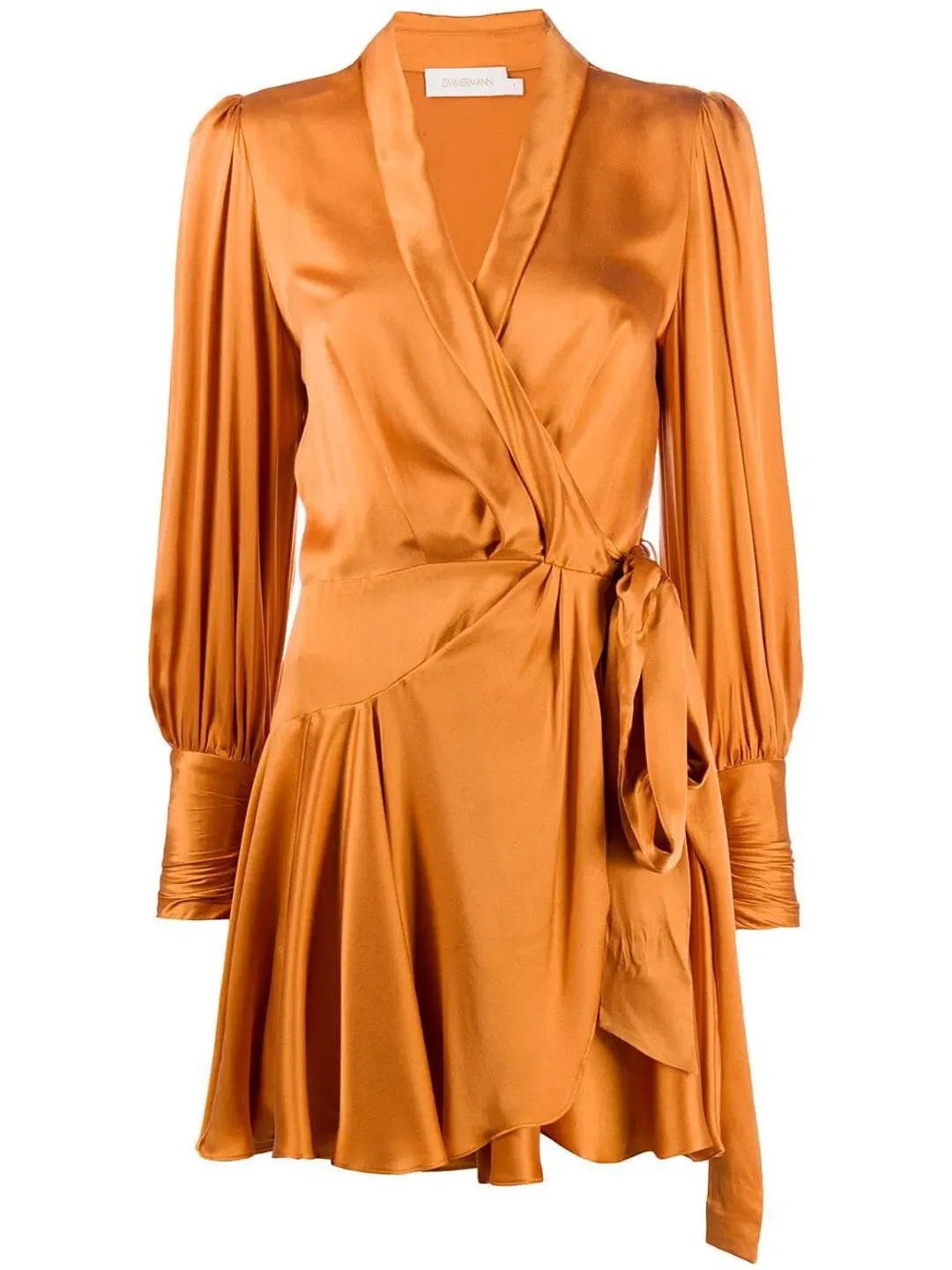 Zimmermann Silk Wrap Mini Dress Orange Mango Size 0P / AU 6 for rent on The Volte - main image